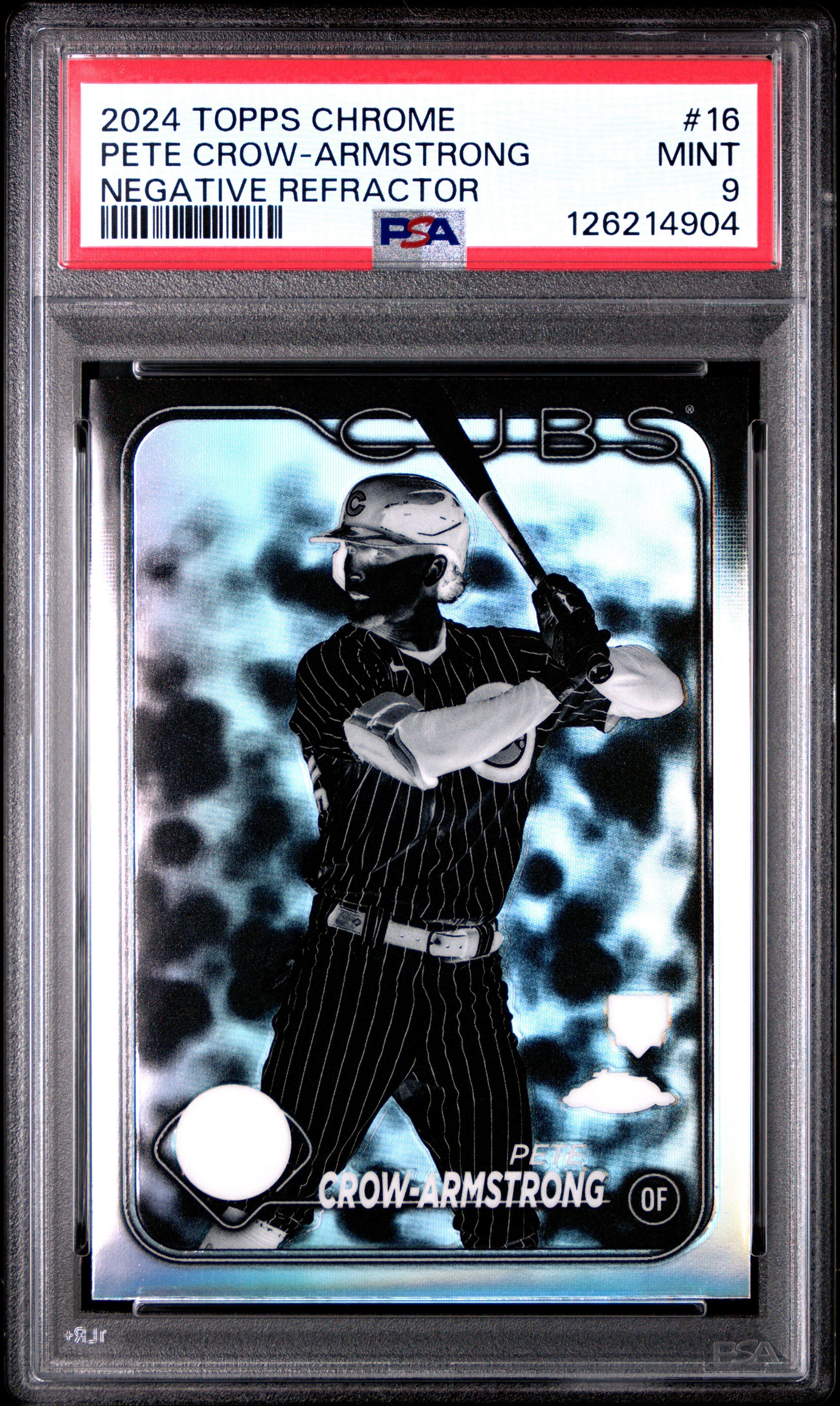 2024 Topps Chrome 16 Pete Crow-armstrong Negative Refractor PSA 9