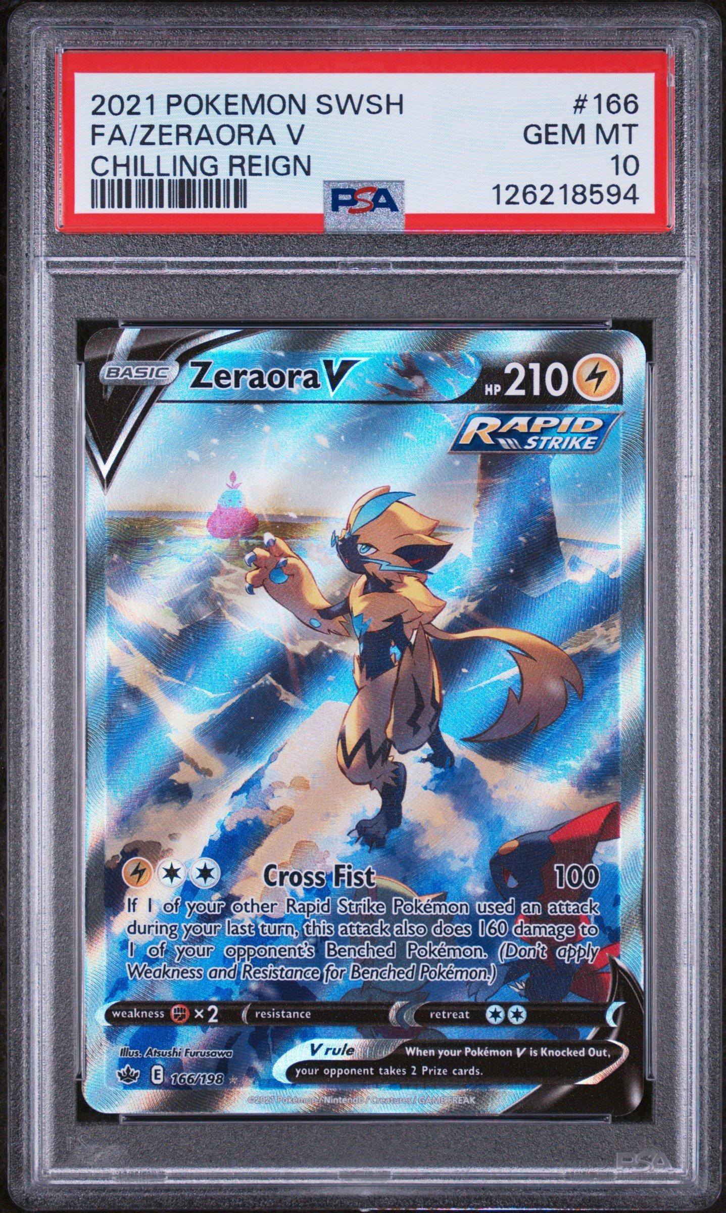 2021 Pokemon Sword & Shield Chilling Reign 166 Full Art/zeraora V