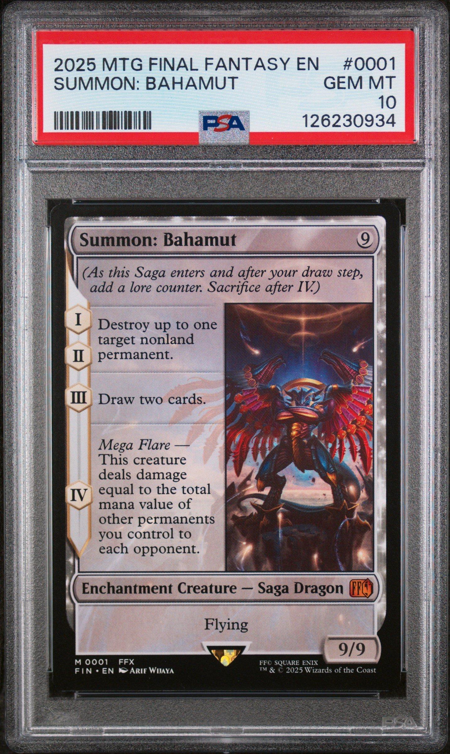 2025 Magic The Gathering Final Fantasy 0001 Summon: Bahamut PSA 10