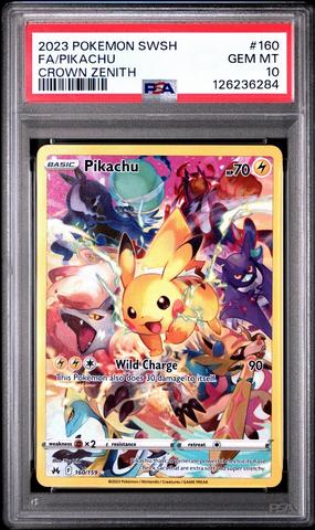 2023 Pokemon Sword And Shield Crown Zenith 160 Full Art/pikachu