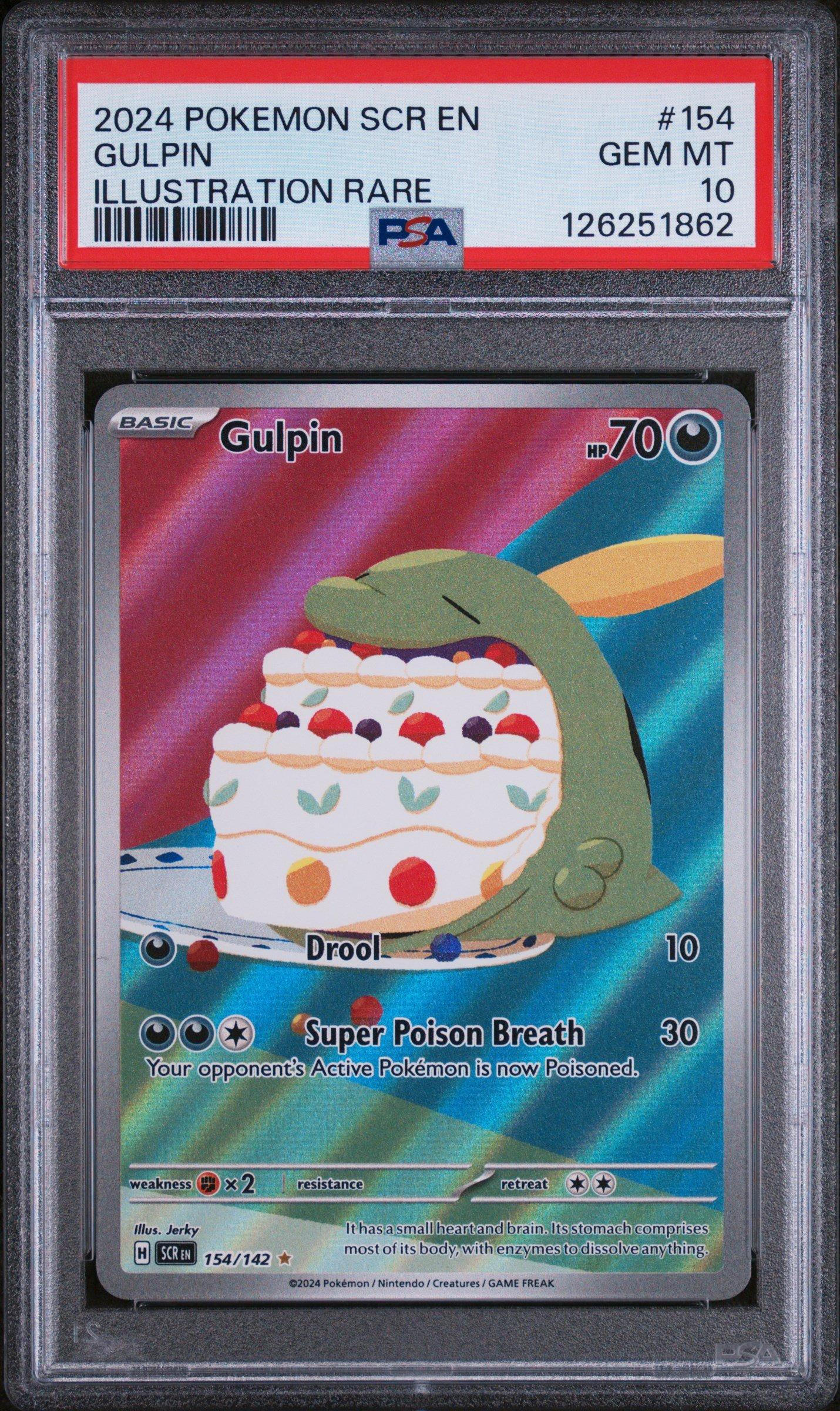 2024 Pokemon Scr En-stellar Crown 154 Gulpin Illustration Rare PSA