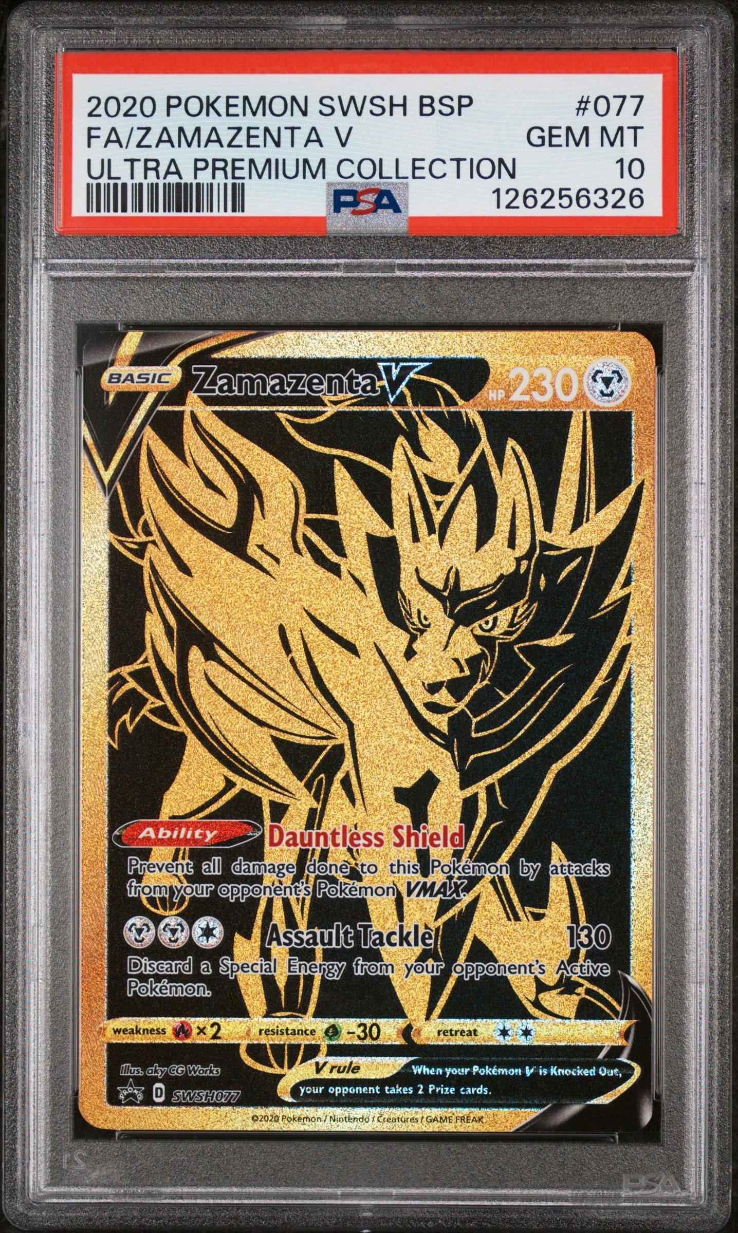 2020 Pokemon Swsh Black Star Promo 077 Full Art/zamazenta V Ultra