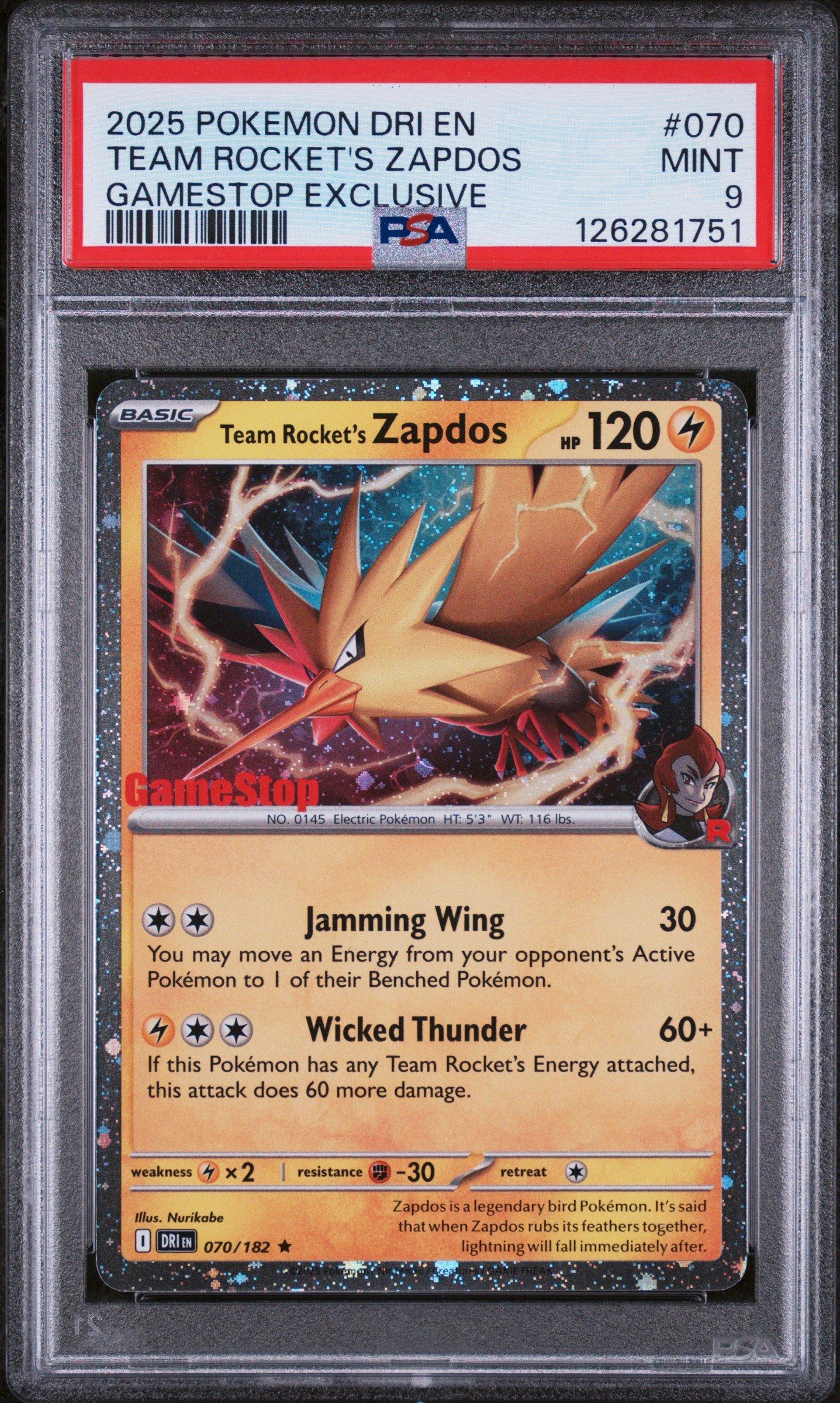 2025 Pokemon Dri En-destined Rivals 070 Team Rocket's Zapdos