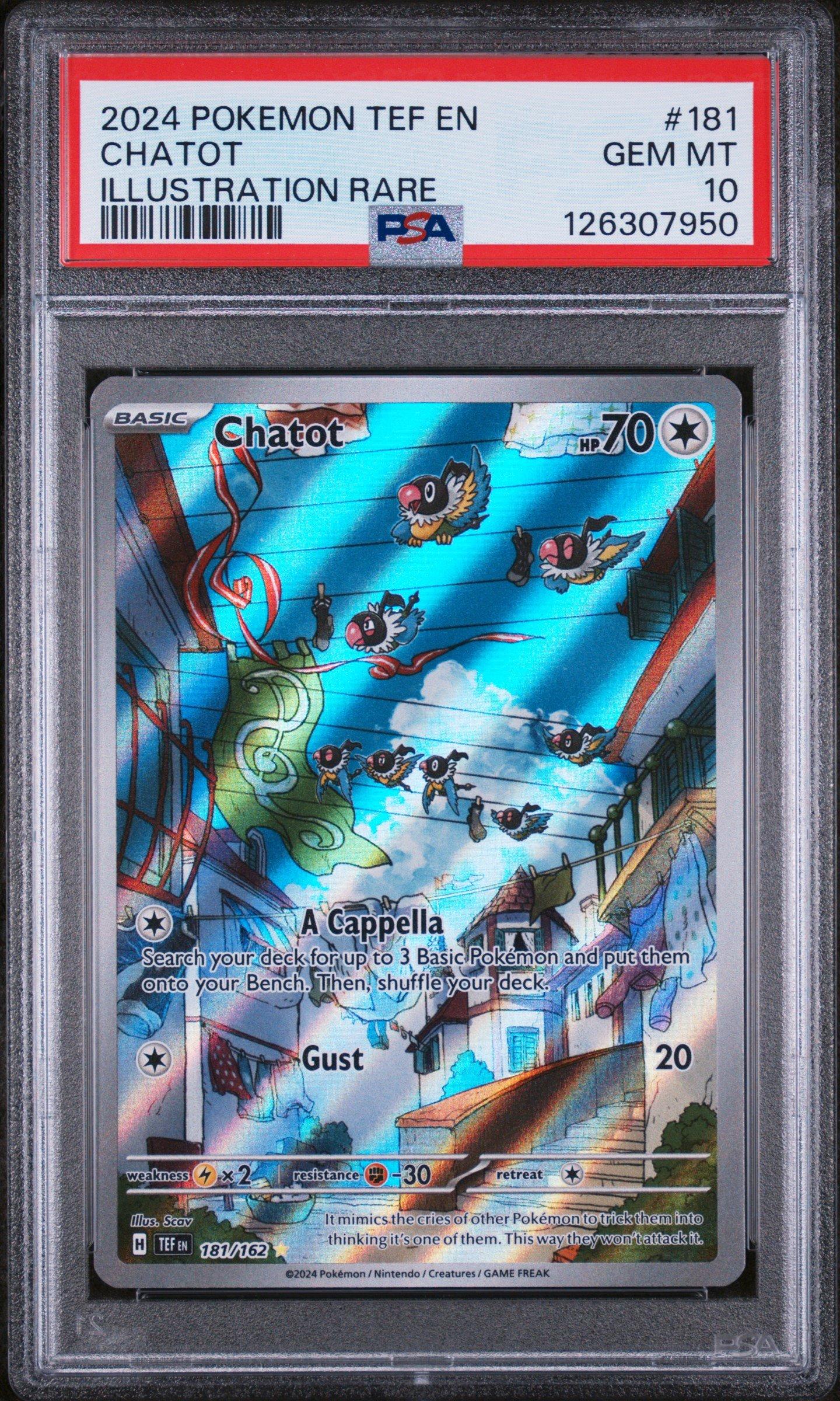 2024 Pokemon Tef En-temporal Forces 181 Chatot Illustration Rare