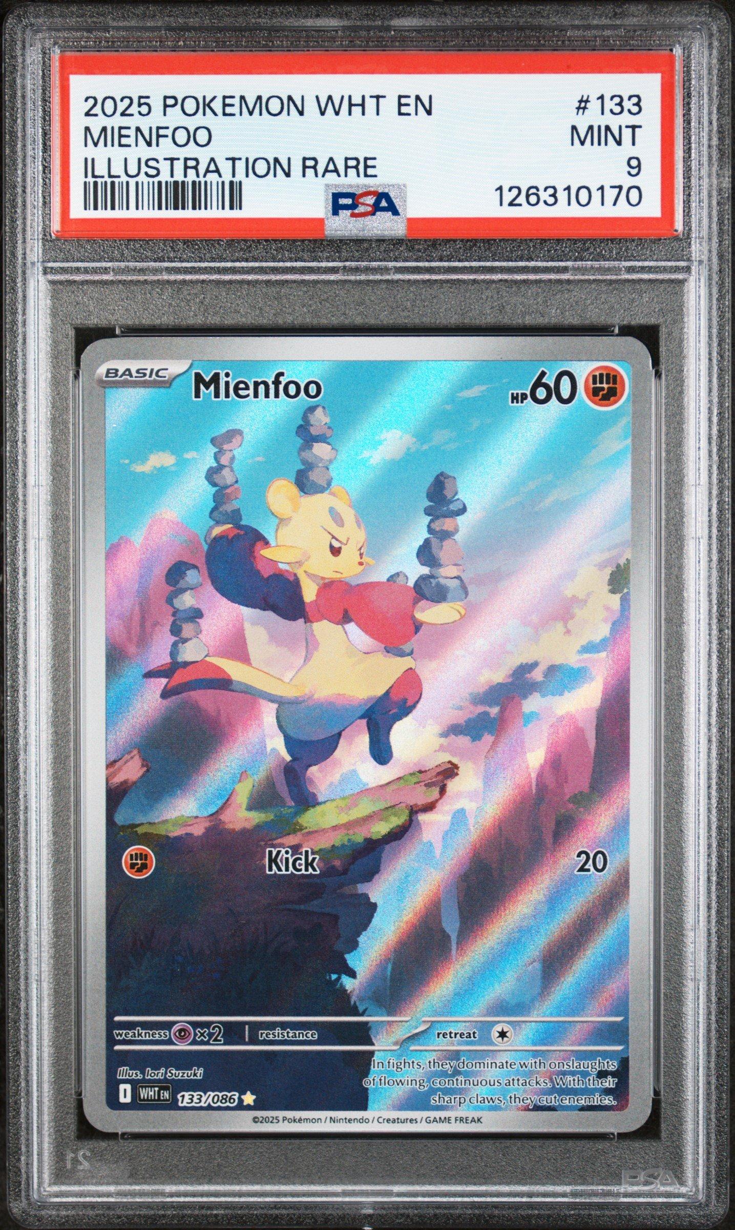 2025 Pokemon Wht En-white Flare 133 Mienfoo Illustration Rare PSA