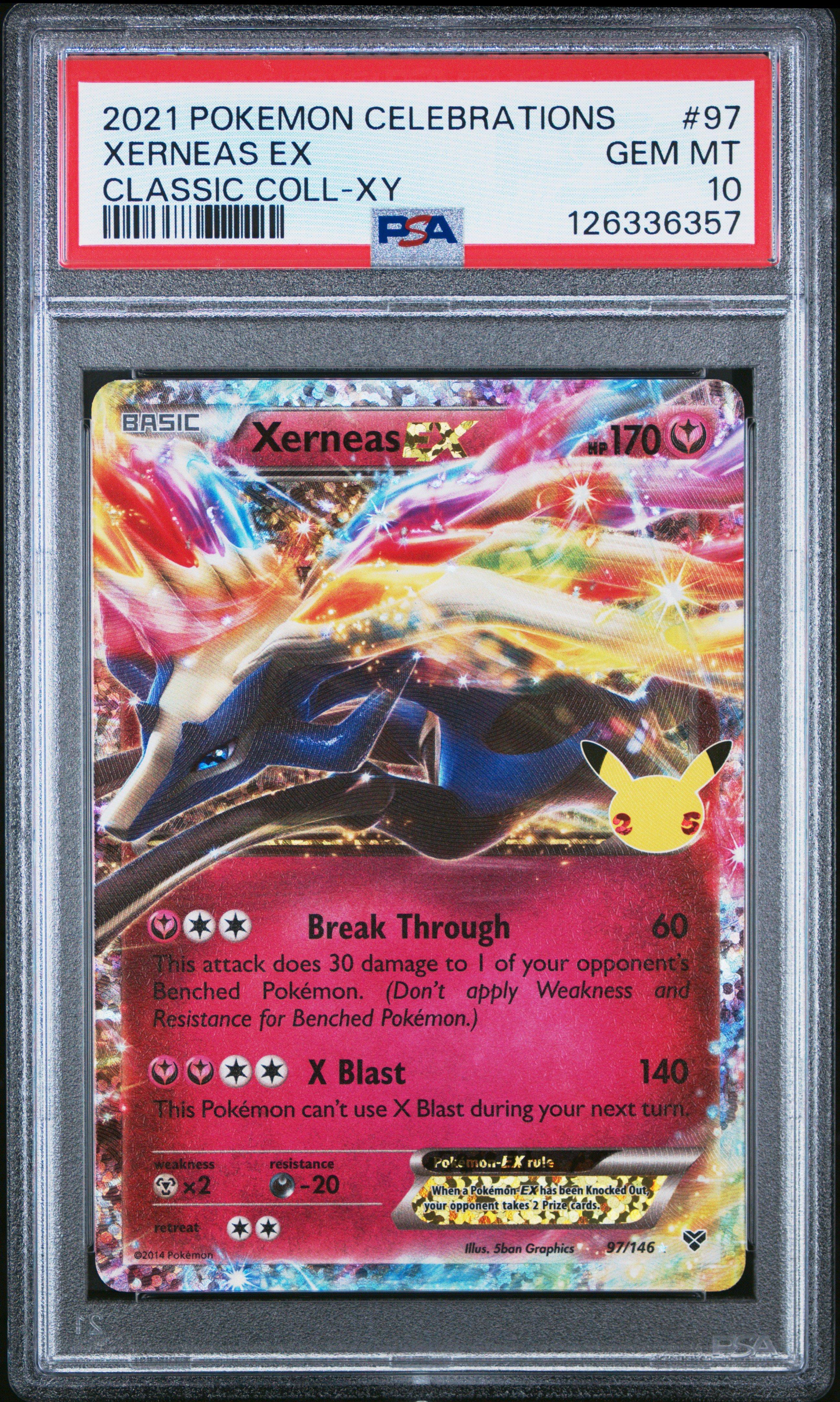 2021 Pokemon Celebrations Classic Collection 97 Xerneas Ex PSA 10
