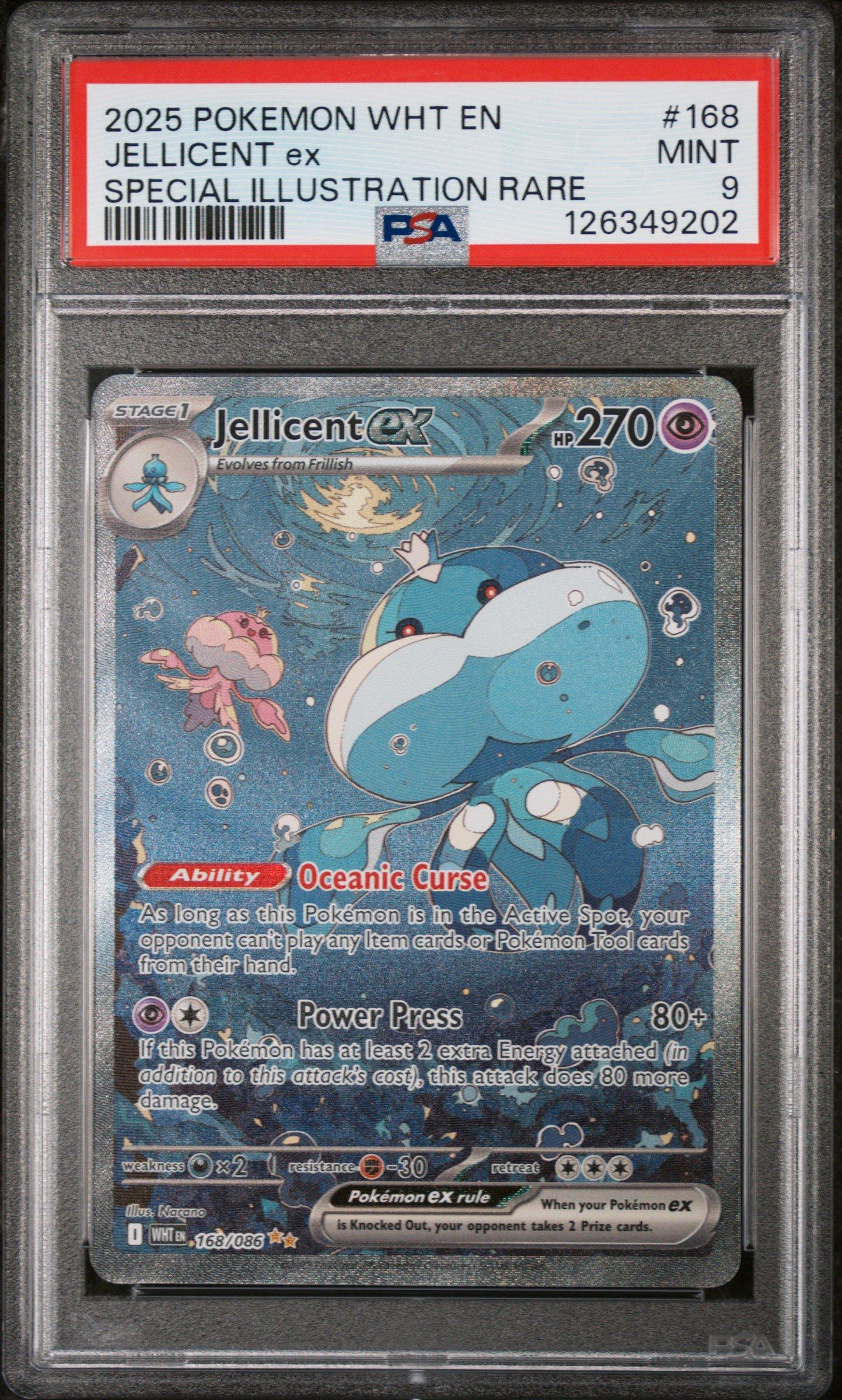 2025 Pokemon Wht En-white Flare 168 Jellicent Ex Special Illustration Rare PSA