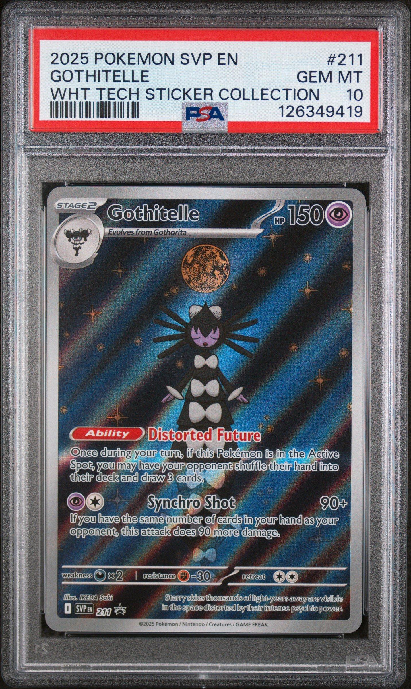2025 Pokemon Svp En-sv Black Star Promo 211 Gothitelle White Flare Tech Sticker Collection PSA