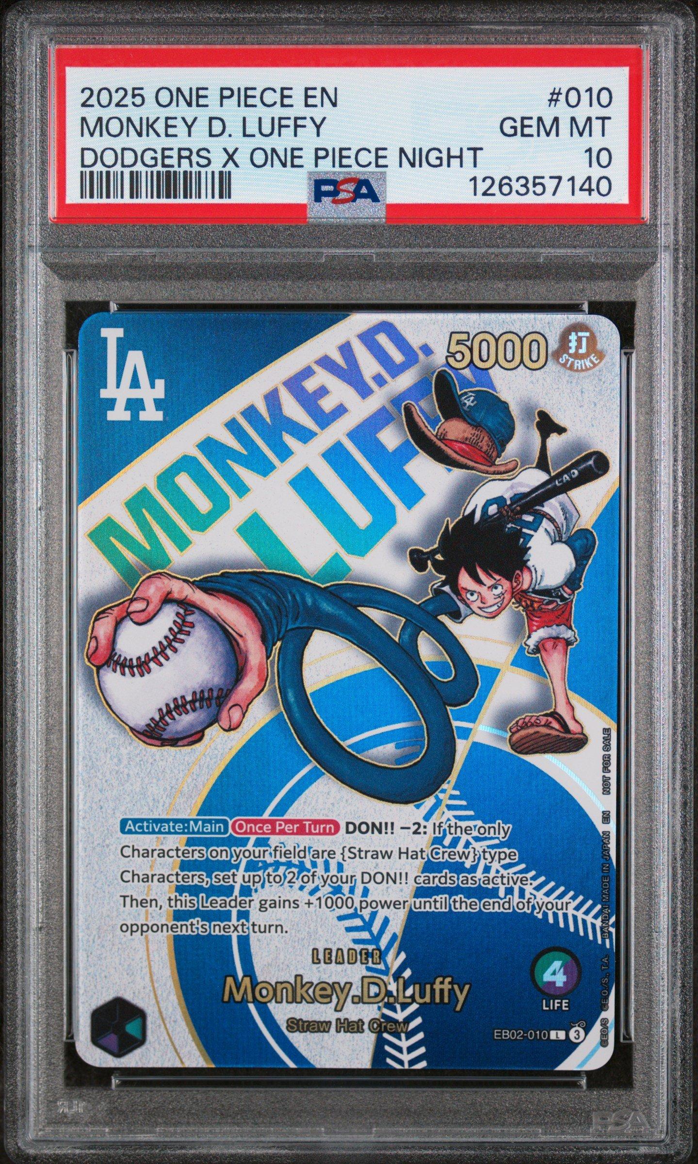 2025 One Piece Promos 010 Monkey D. Luffy Dodgers X One Piece