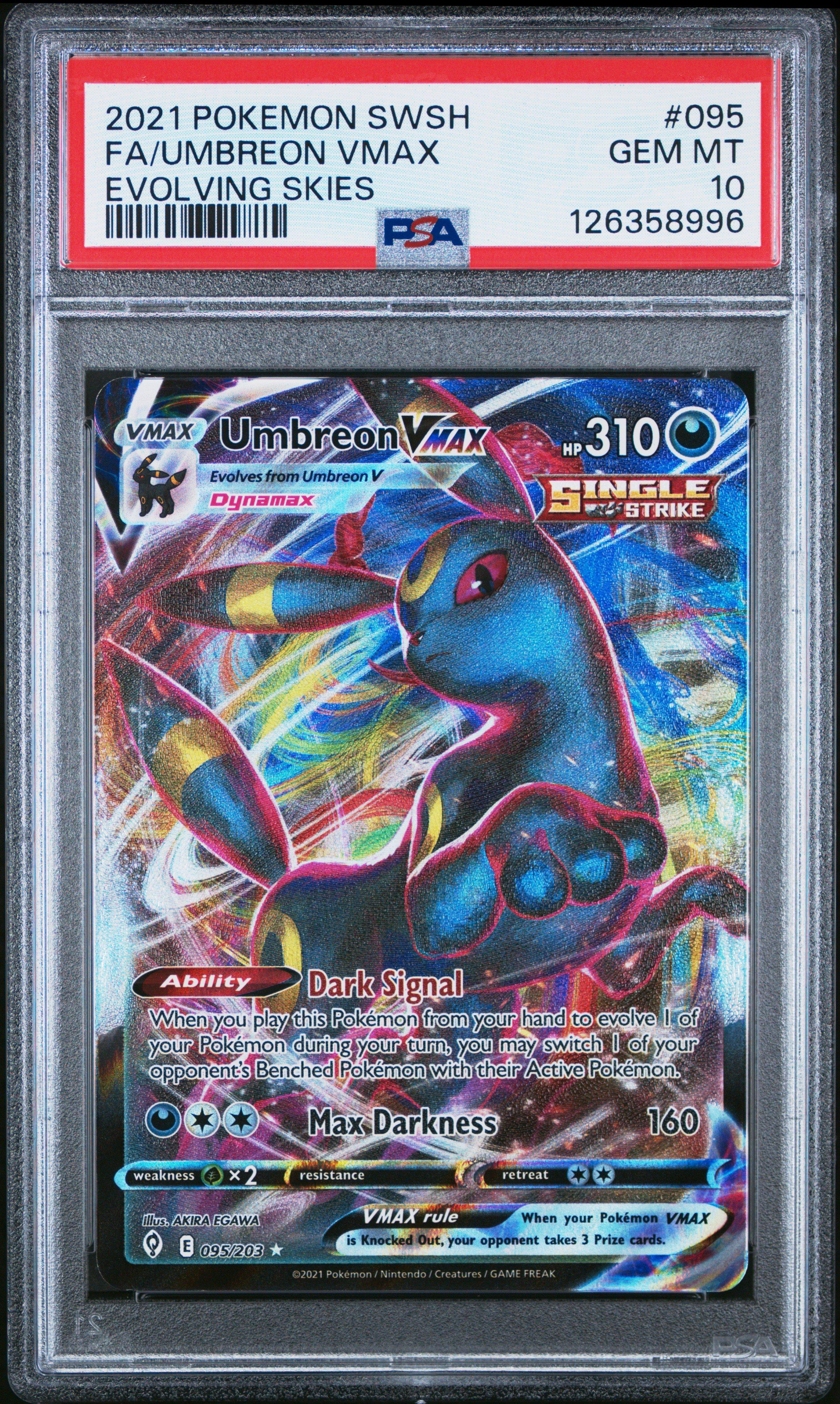 2021 Pokemon Sword & Shield Evolving Skies 095 Full Art/umbreon