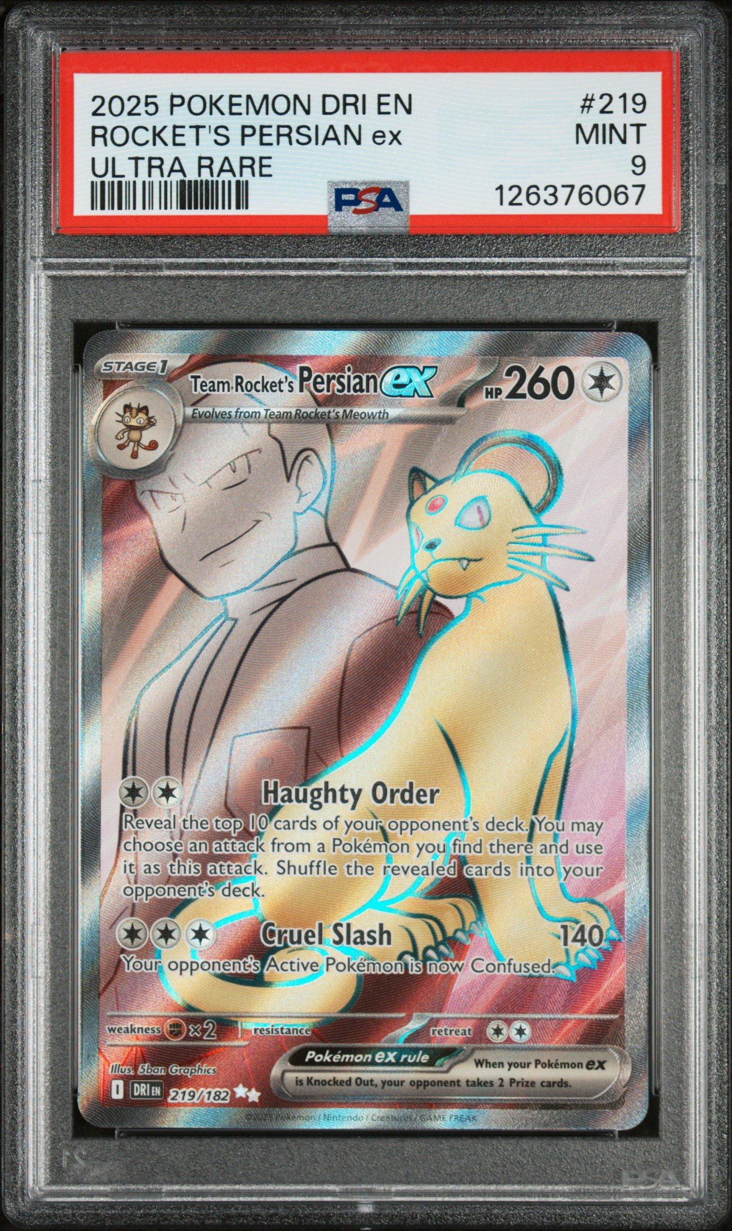 2025 Pokemon Dri En-destined Rivals 219 Team Rocket's Persian Ex