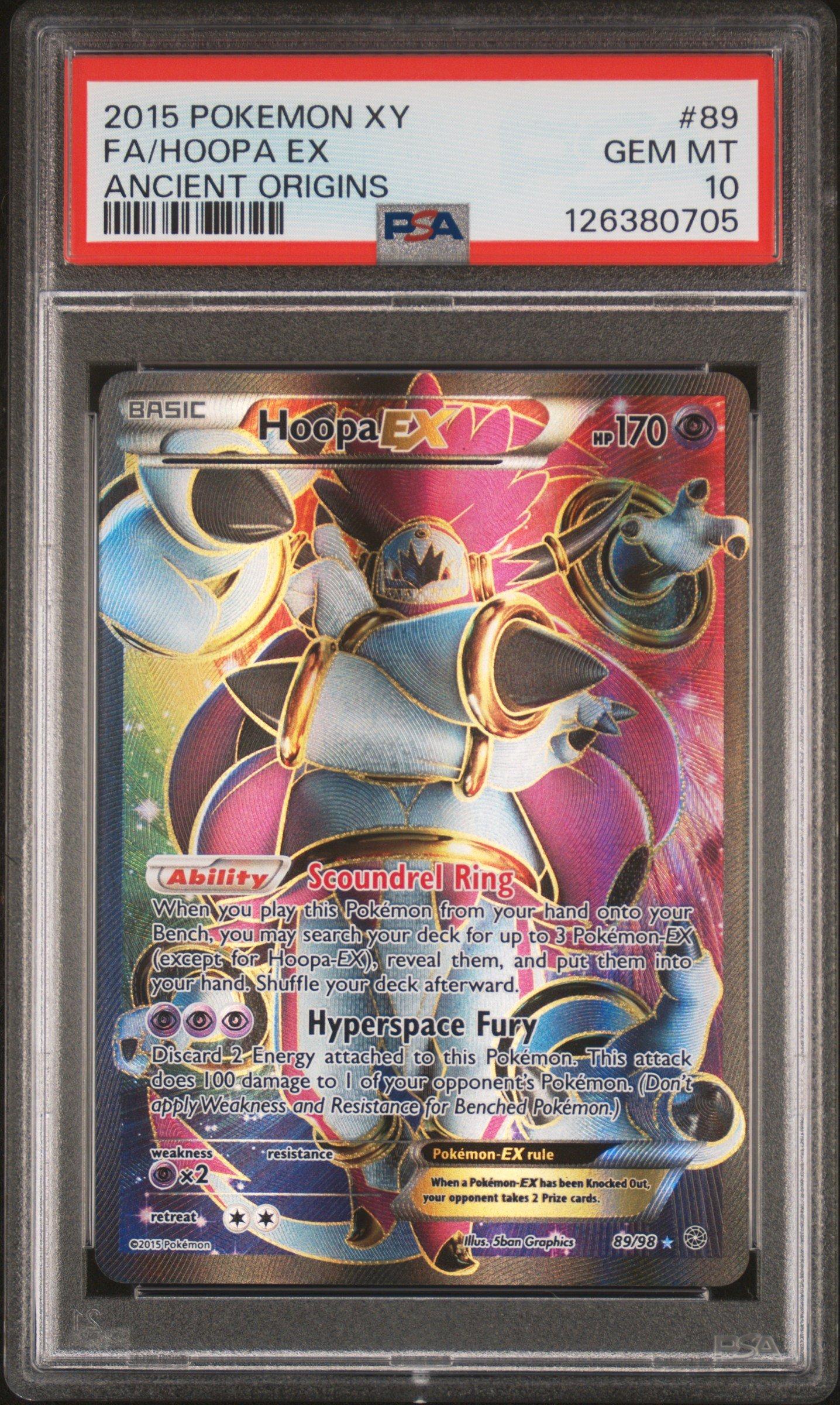 2015 Pokemon Xy Ancient Origins 89 Full Art/hoopa Ex PSA 10