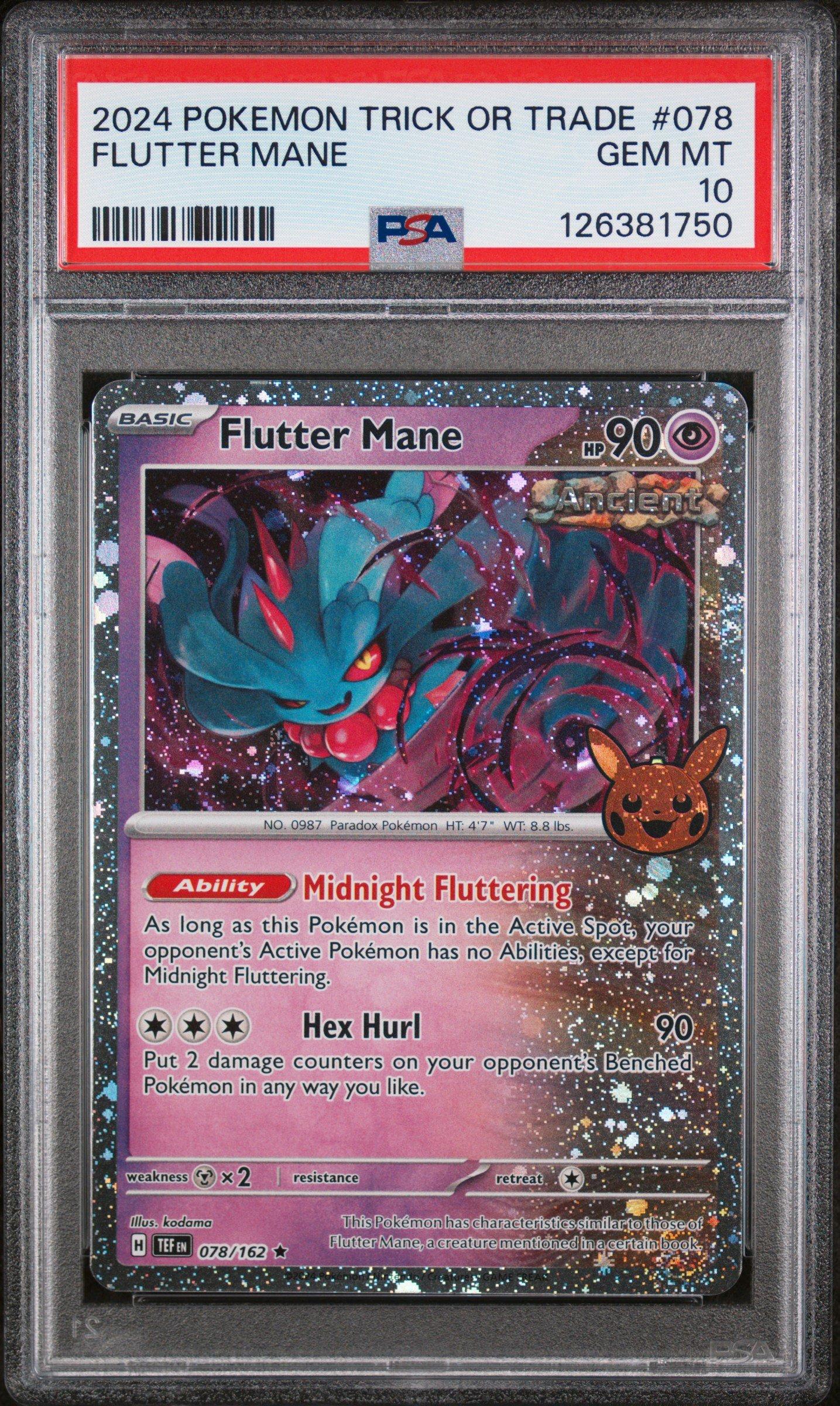 2024 Pokemon Trick Or Trade 078 Flutter Mane PSA 10 Graded Card
