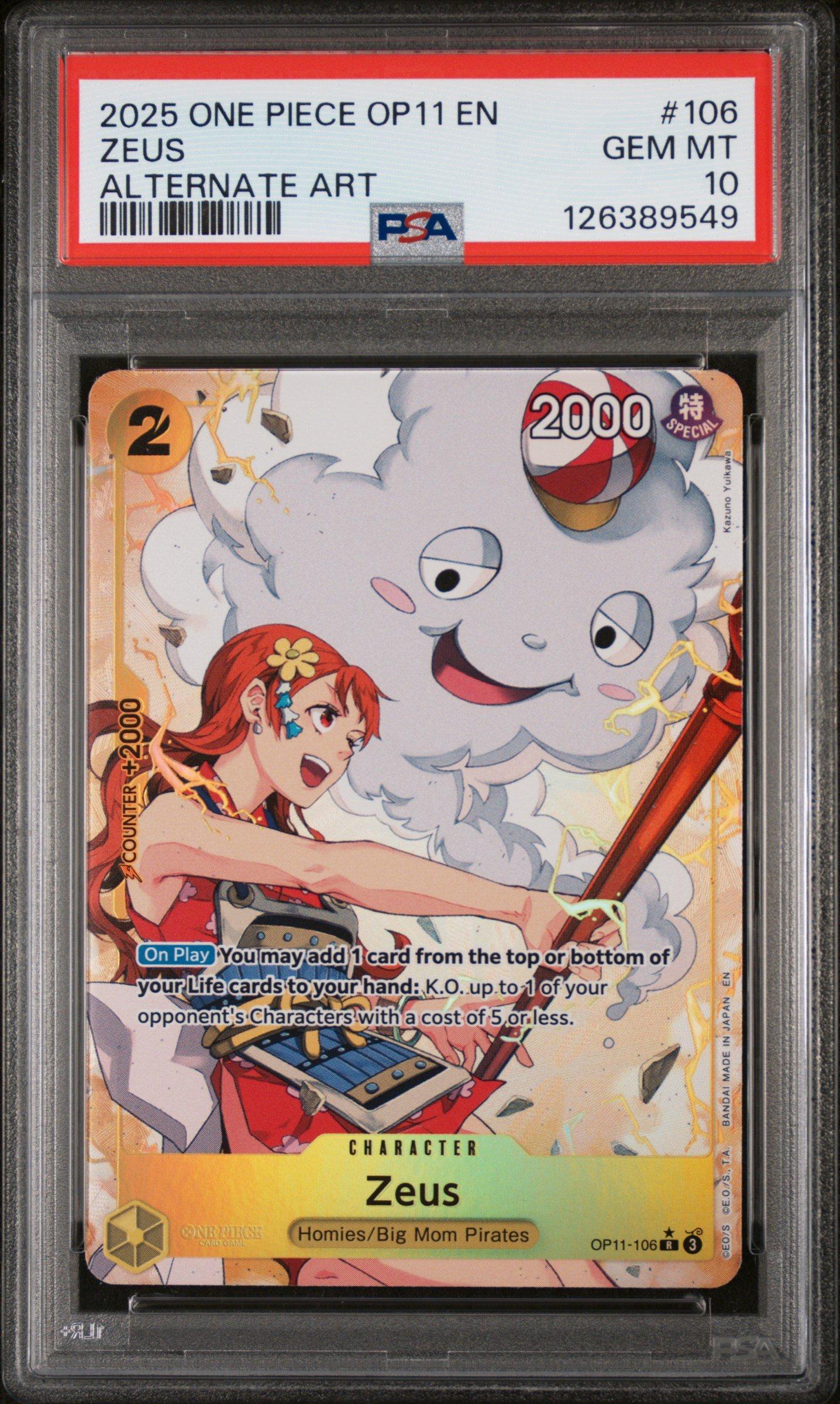 2025 One Piece Op11-a Fist Of Divine Speed 106 Zeus Alternate Art