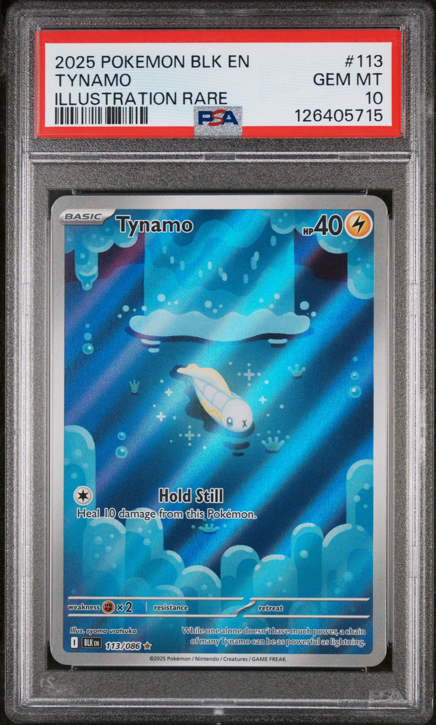 Dramomo✩‧₊˚ 2025 Pokemon Blk En-black Bolt 113 Tynamo Illustration Rare PSA 10