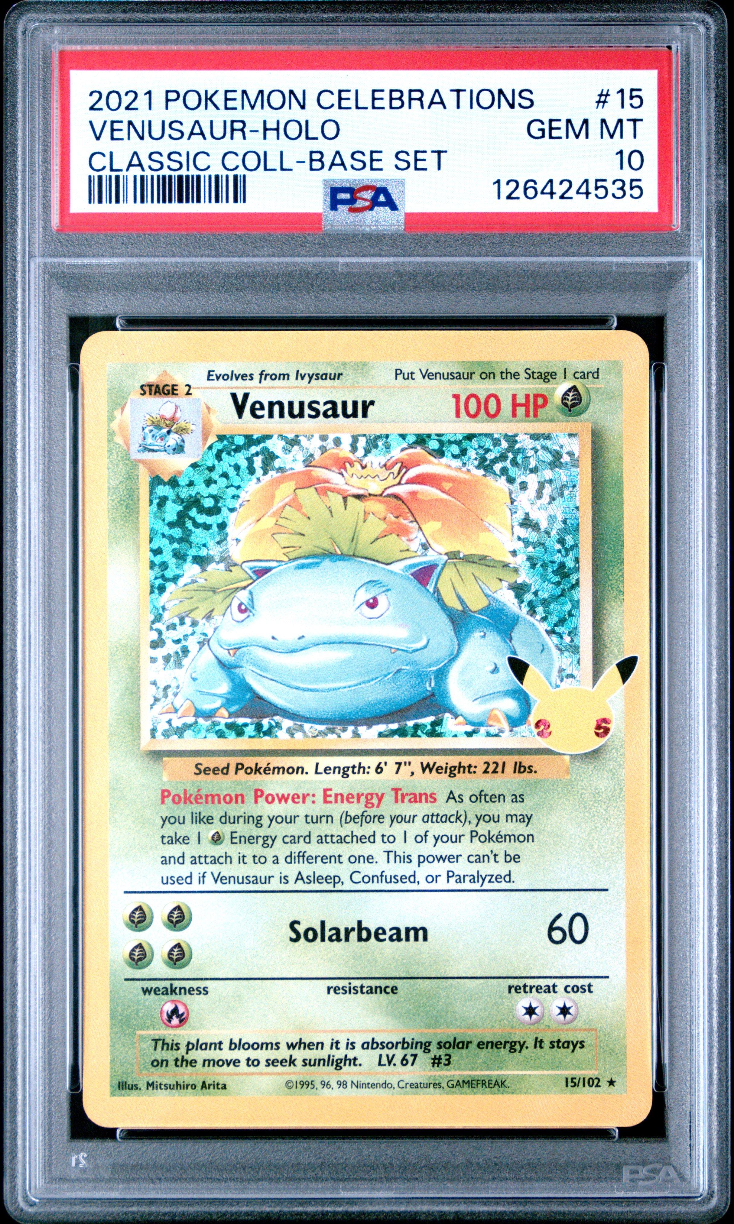 venusaur holographic pokemon card Erika's Holo PSA 8 style setup or your main portfolio Tokyo Snack Box | Japan