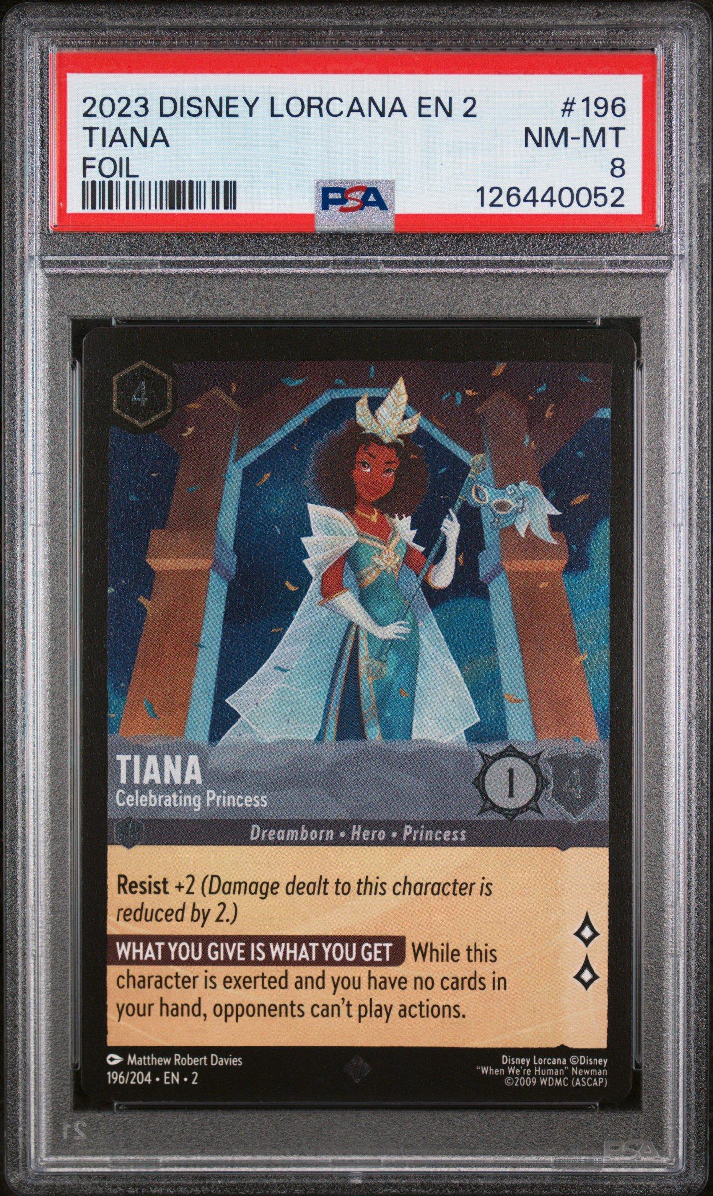 2023 Disney Lorcana En 2-rise Of The Floodborn 196 Tiana - Celebrating Princess Foil PSA 8