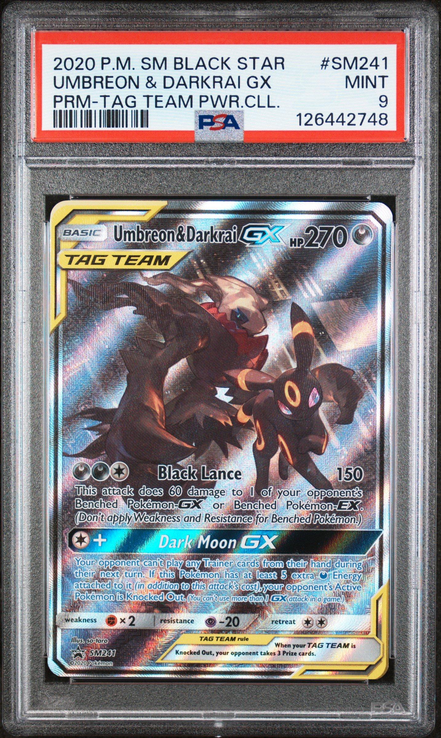 2020 Pokemon Sm Black Star Promo Sm241 Umbreon & Darkrai Gx Tag