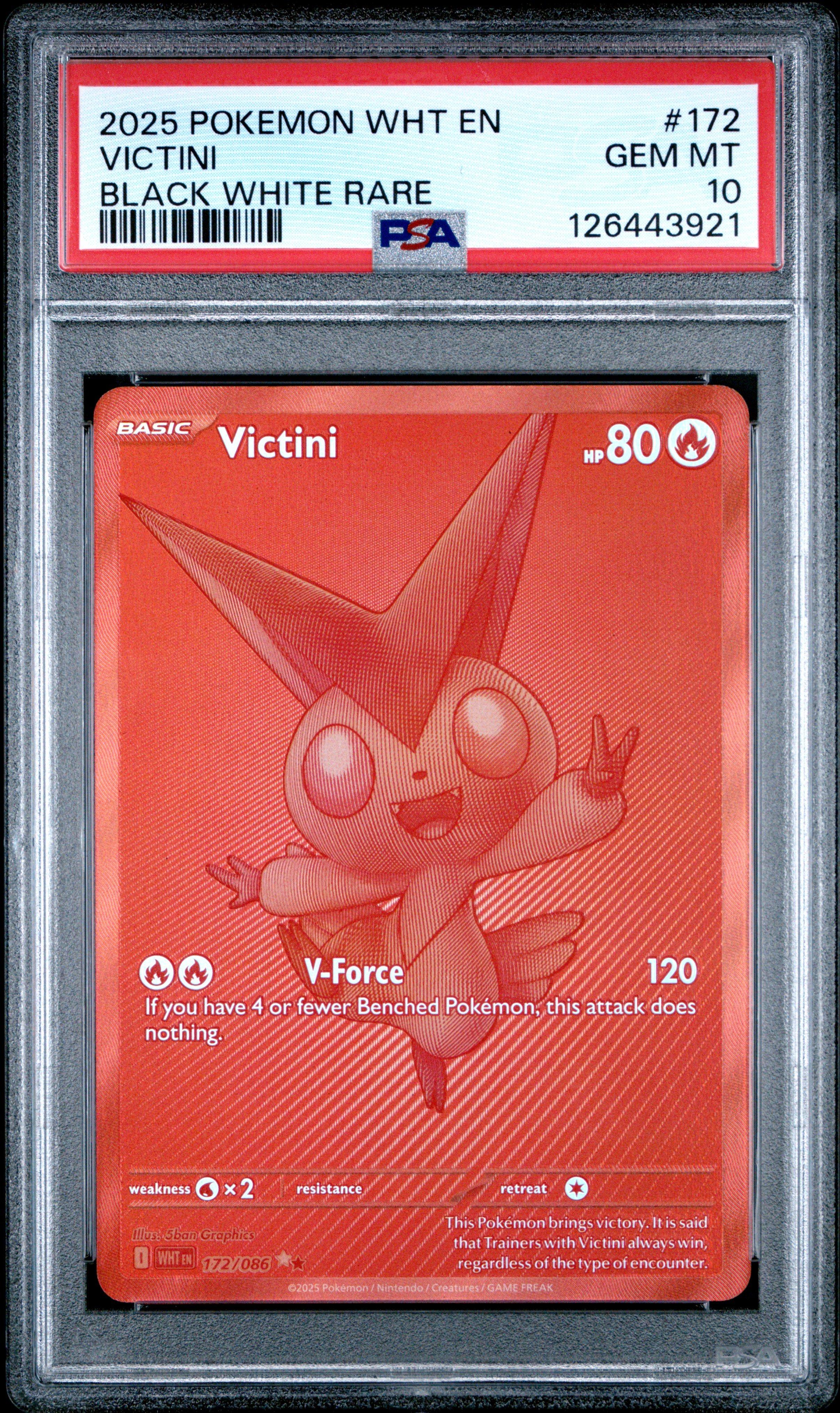 2025 Pokemon Wht En-white Flare 172 Victini Black White Rare PSA