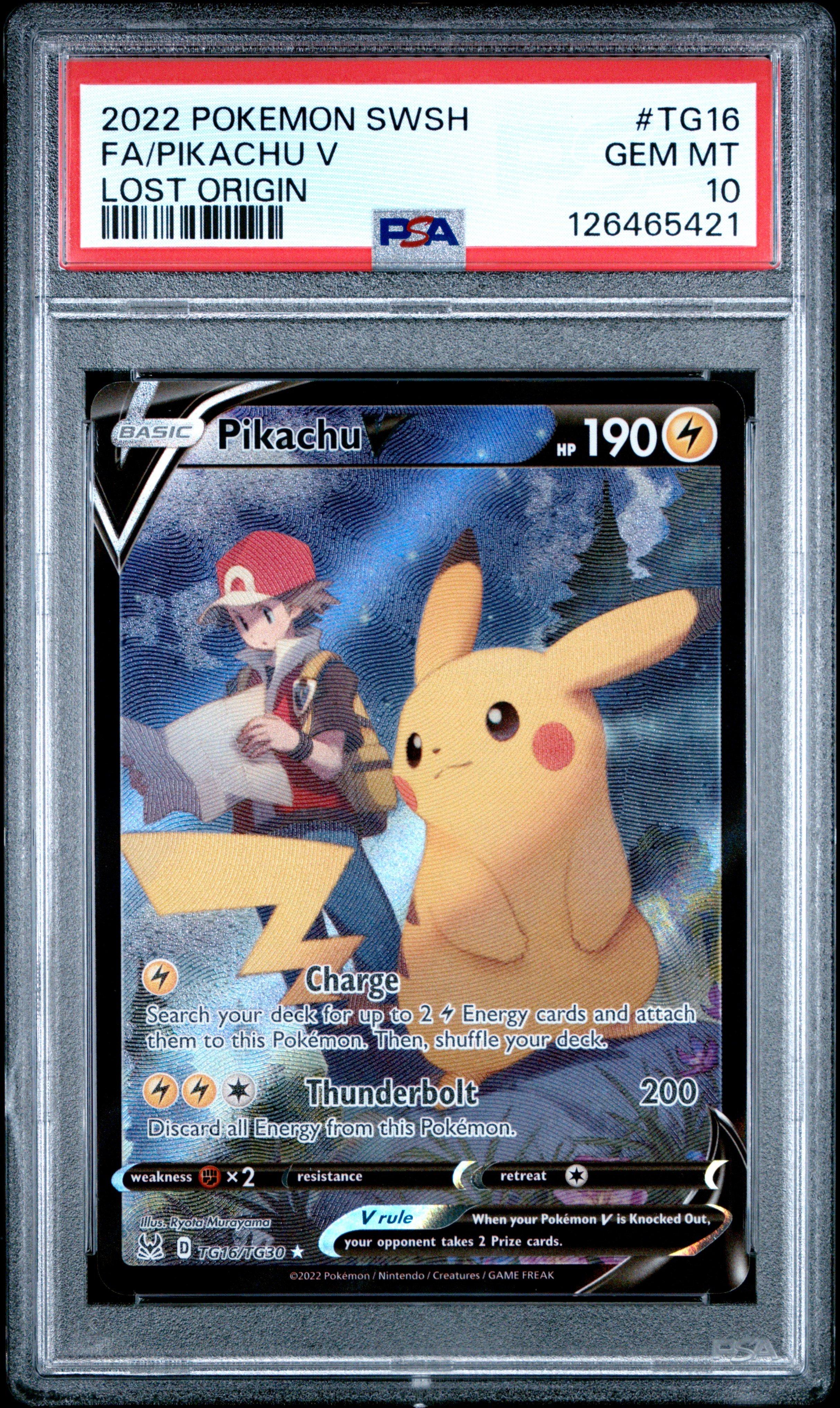 2022 Pokemon Sword & Shield Lost Origin Tg16 Full Art/pikachu V