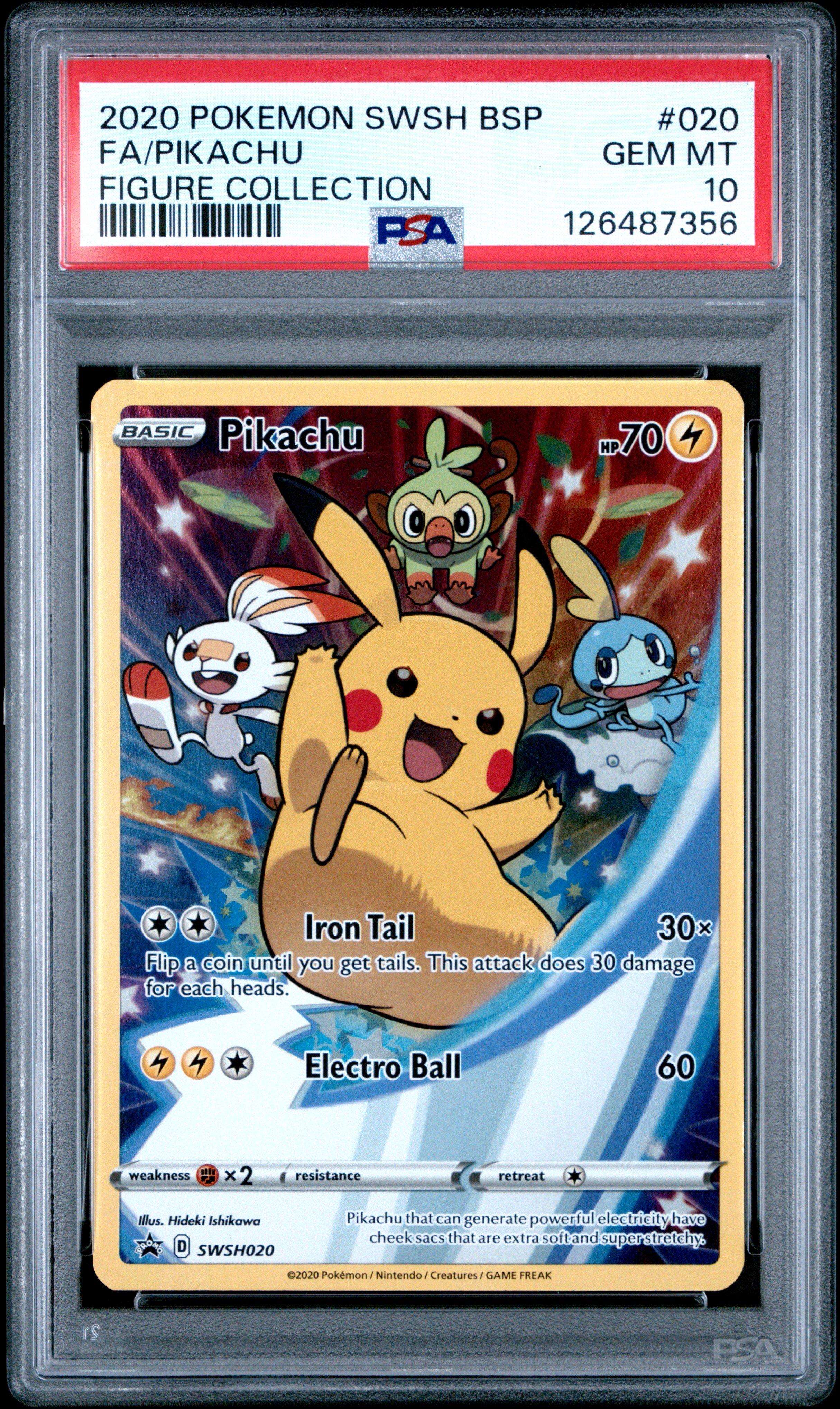 2020 Pokemon Swsh Black Star Promo 020 Full Art/pikachu Figure
