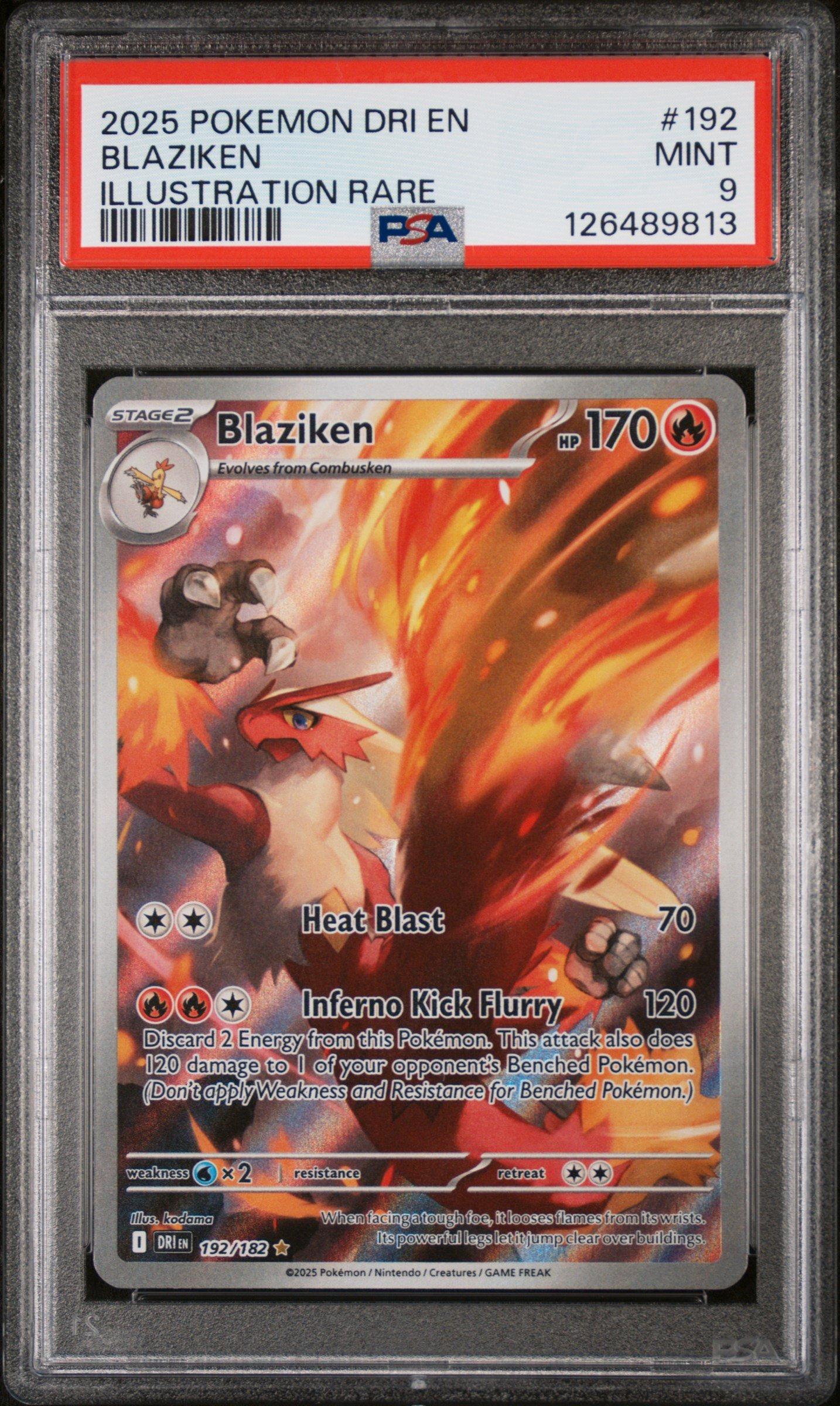 2025 Pokemon Dri En-destined Rivals 192 Blaziken Illustration Rare