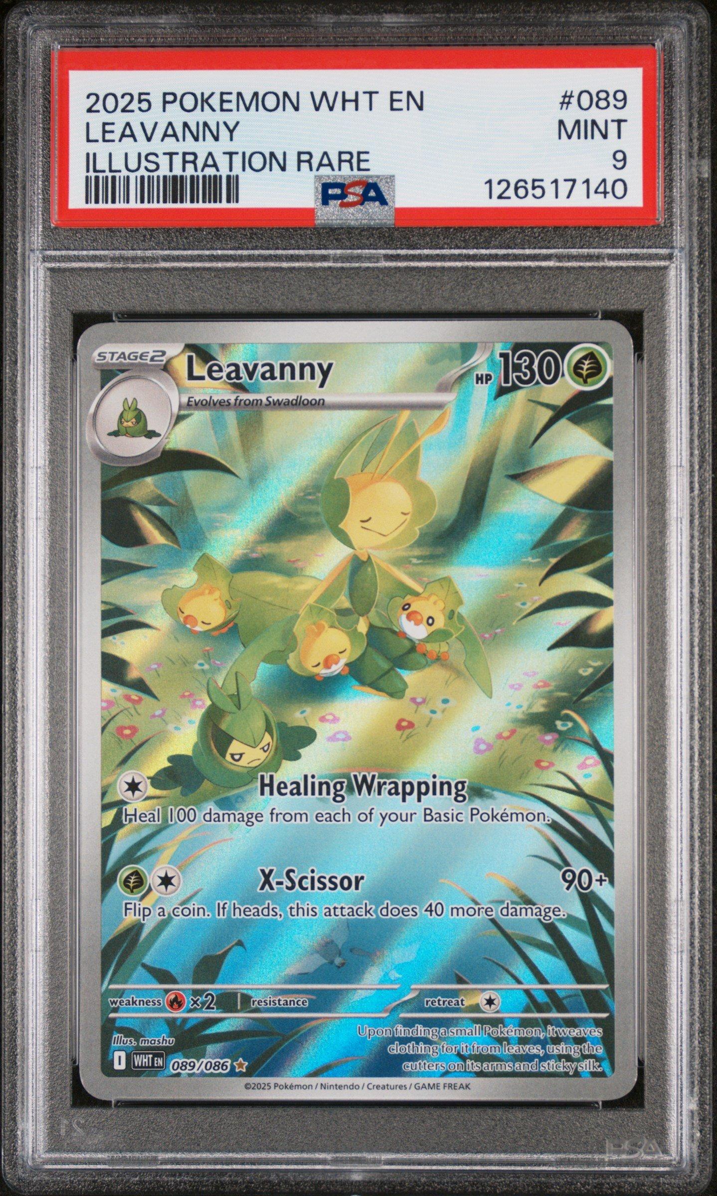 2025 Pokemon Wht En-white Flare 089 Leavanny Illustration Rare PSA