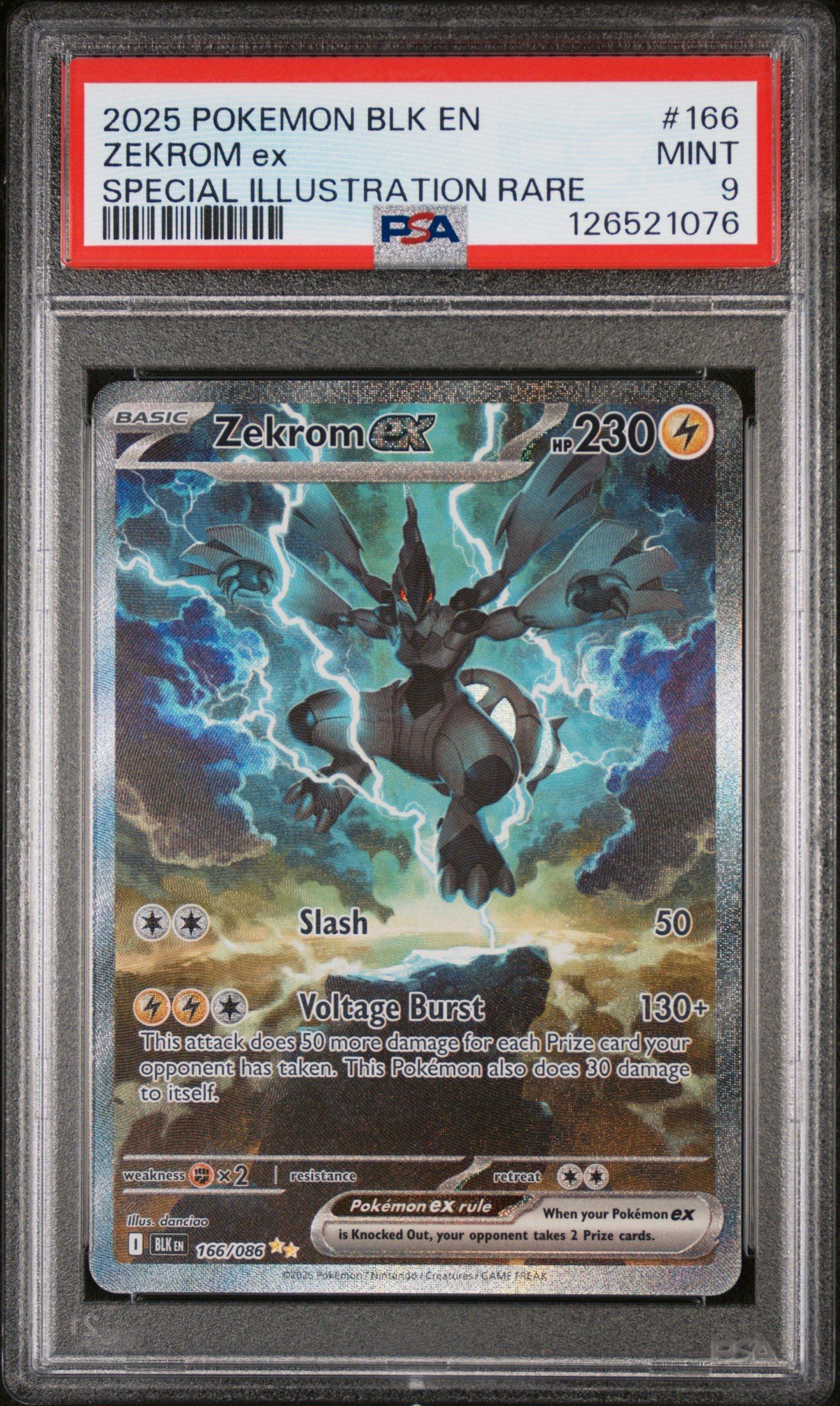 2025 Pokemon Blk En-black Bolt 166 Zekrom Ex Special Illustration