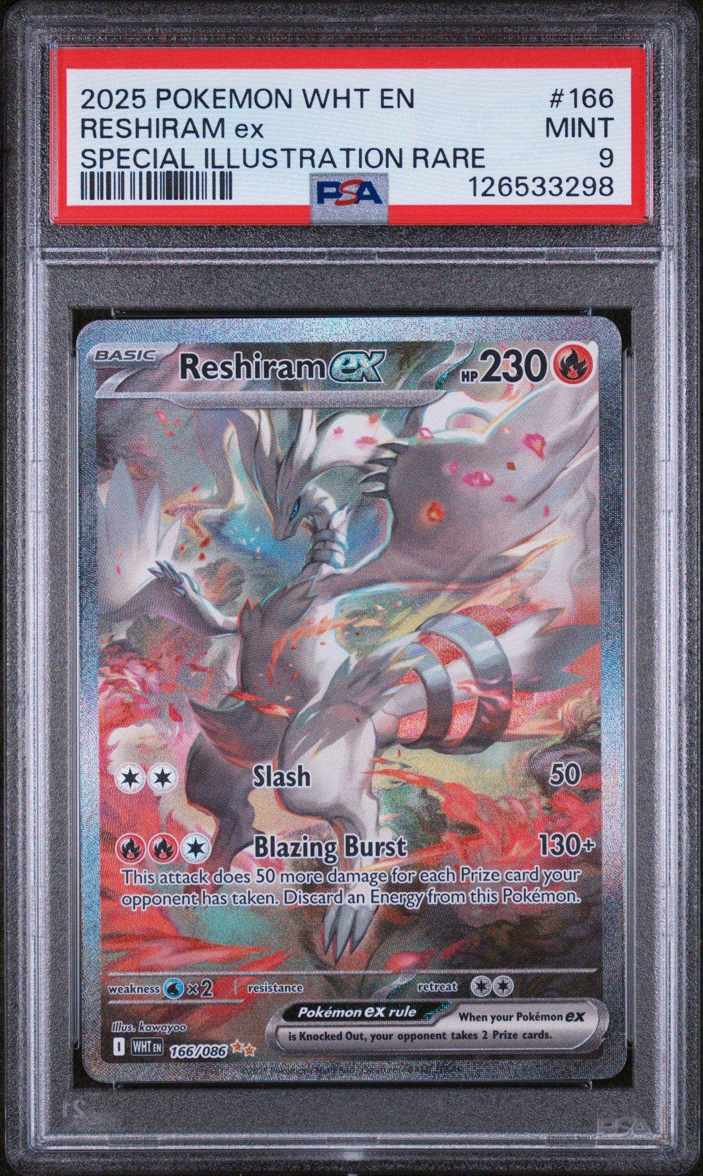 2025 Pokemon Wht En-white Flare 166 Reshiram Ex Special