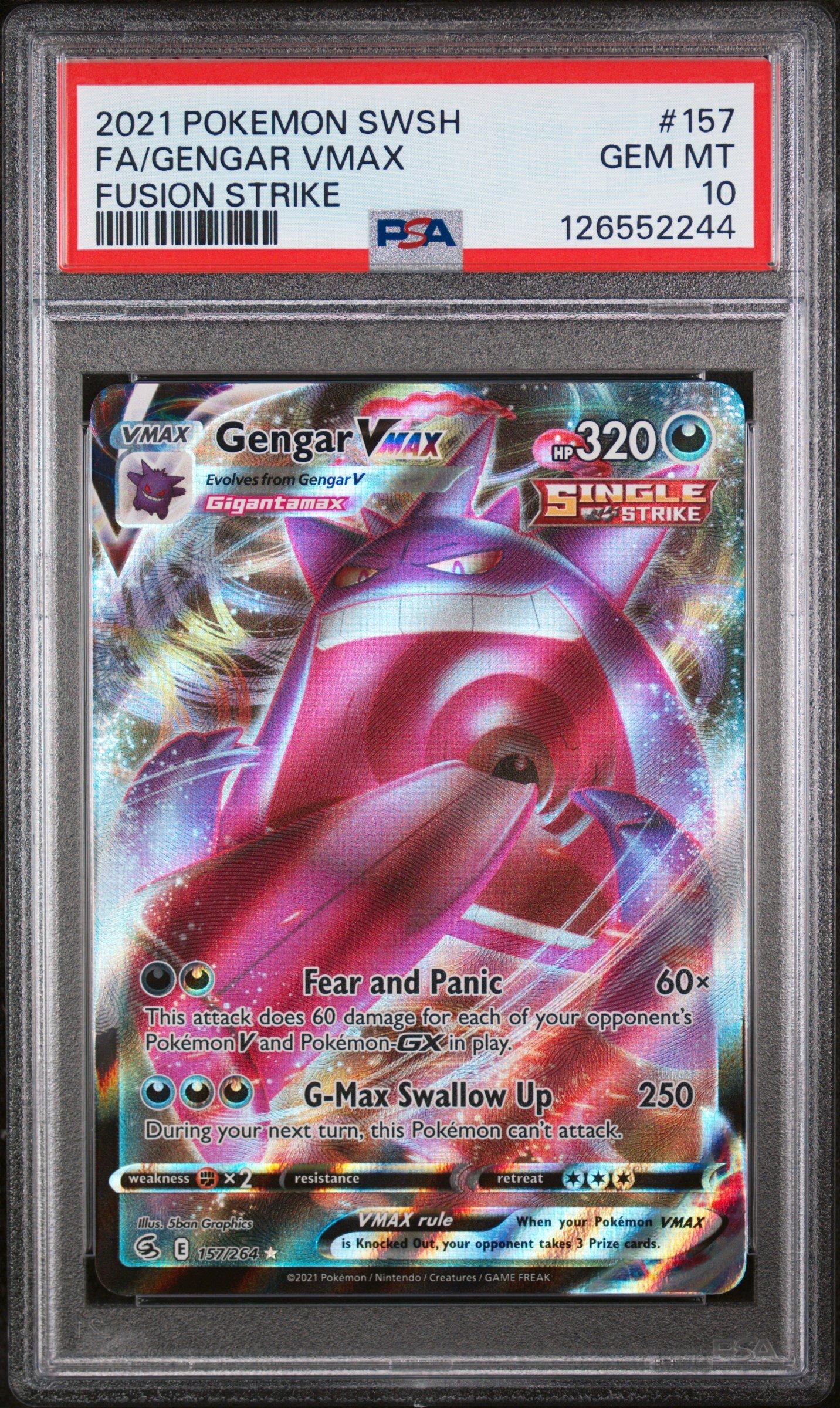 pokemon card vmax gengar [SOLD] TCG Graded Card: 2021 English #271 PSA 10 [2] crafted for both protection and showcasing your prized extended art cards Rare Gengar Vmax Pokemon Card