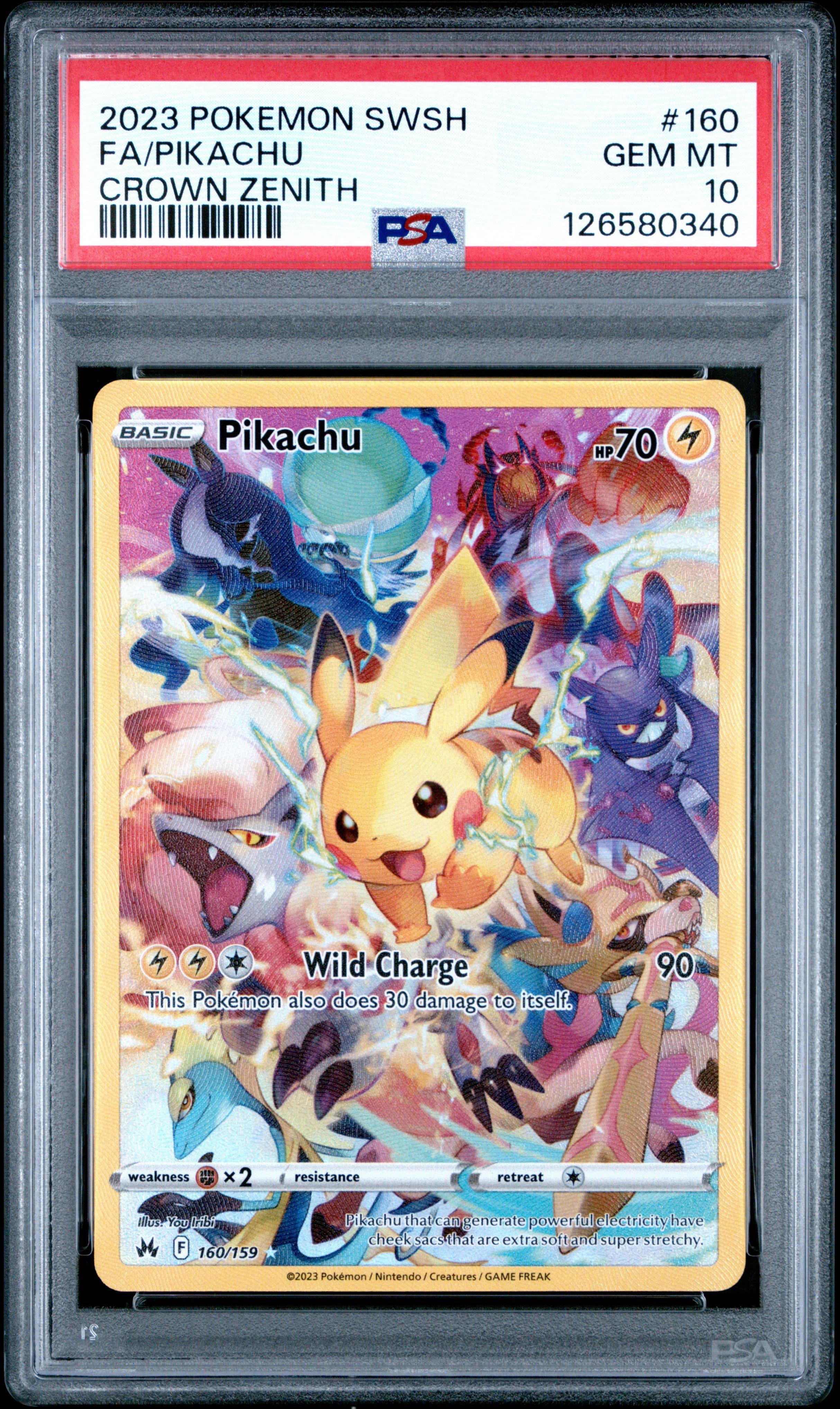 pikachu pokemon card crown zenith V & Vmax SWSH285 - SWSH286 - Black Star Promo Set Colorless Artist 2023 Pokemon Sword And Shield