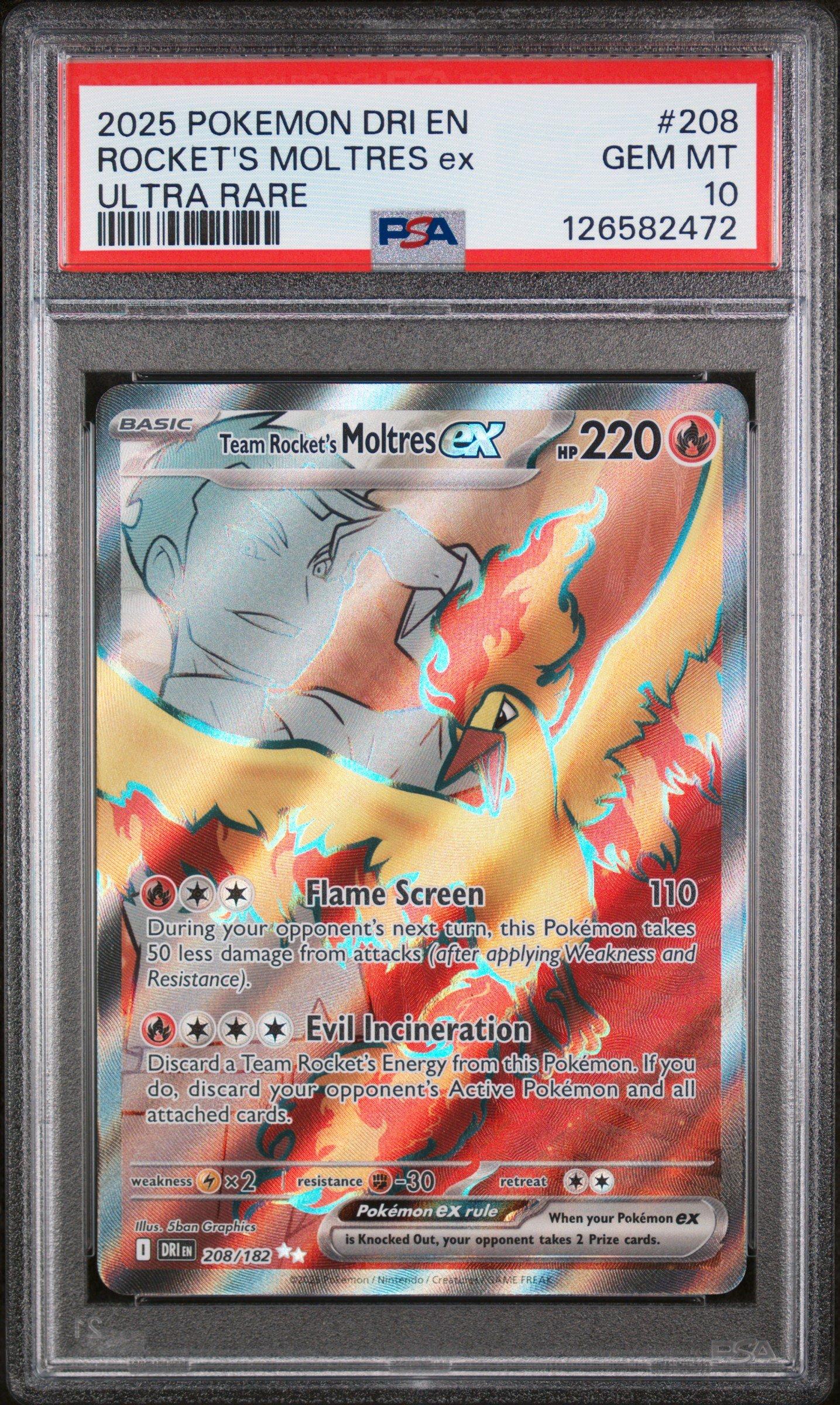 2025 Pokemon Dri En-destined Rivals 208 Team Rocket's Moltres Ex