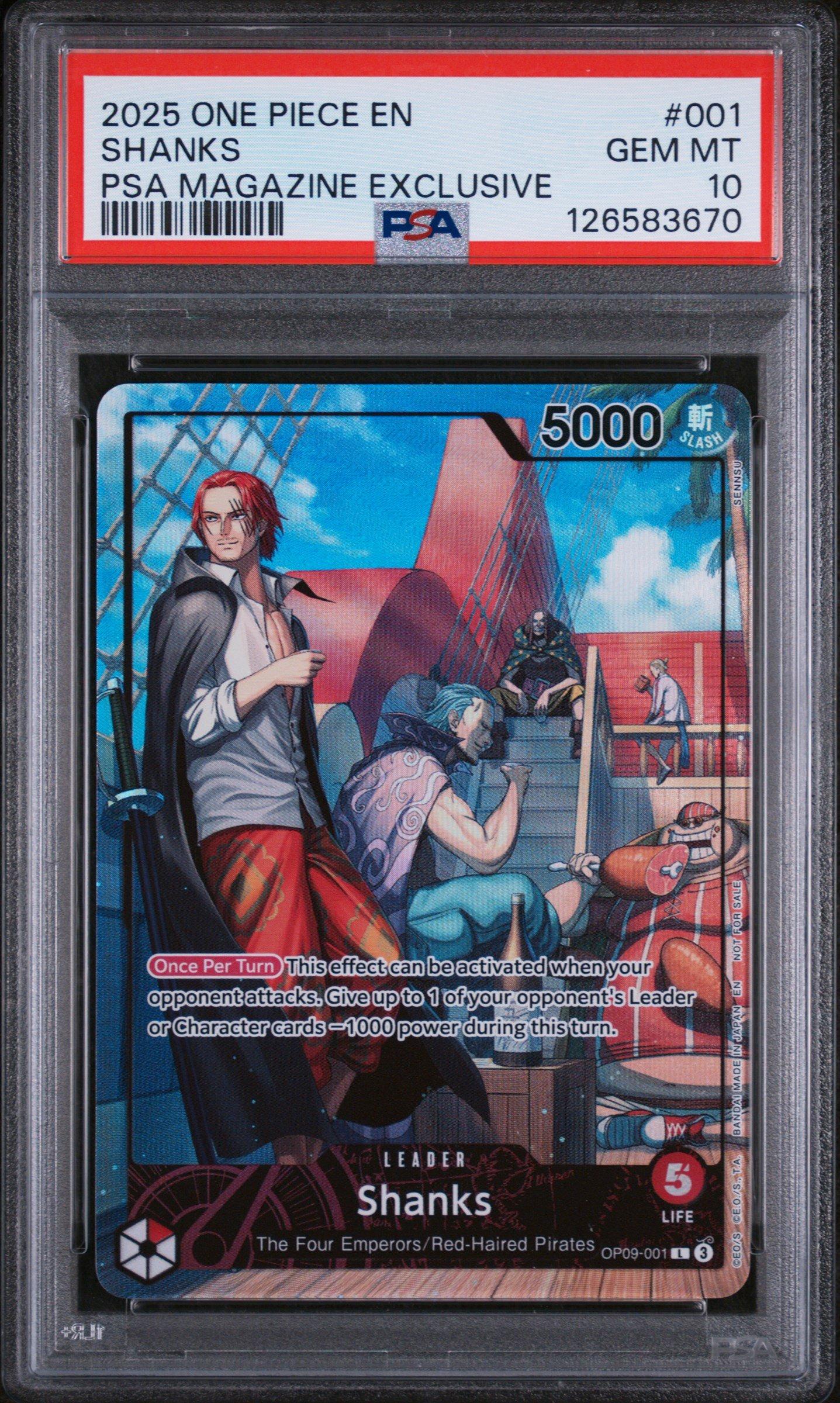 PSAマガジンONE PIECE CARD GAME Shanks シャンクス 2025 One Piece Promos 001 Shanks Psa Magazine Exclusive PSA 10