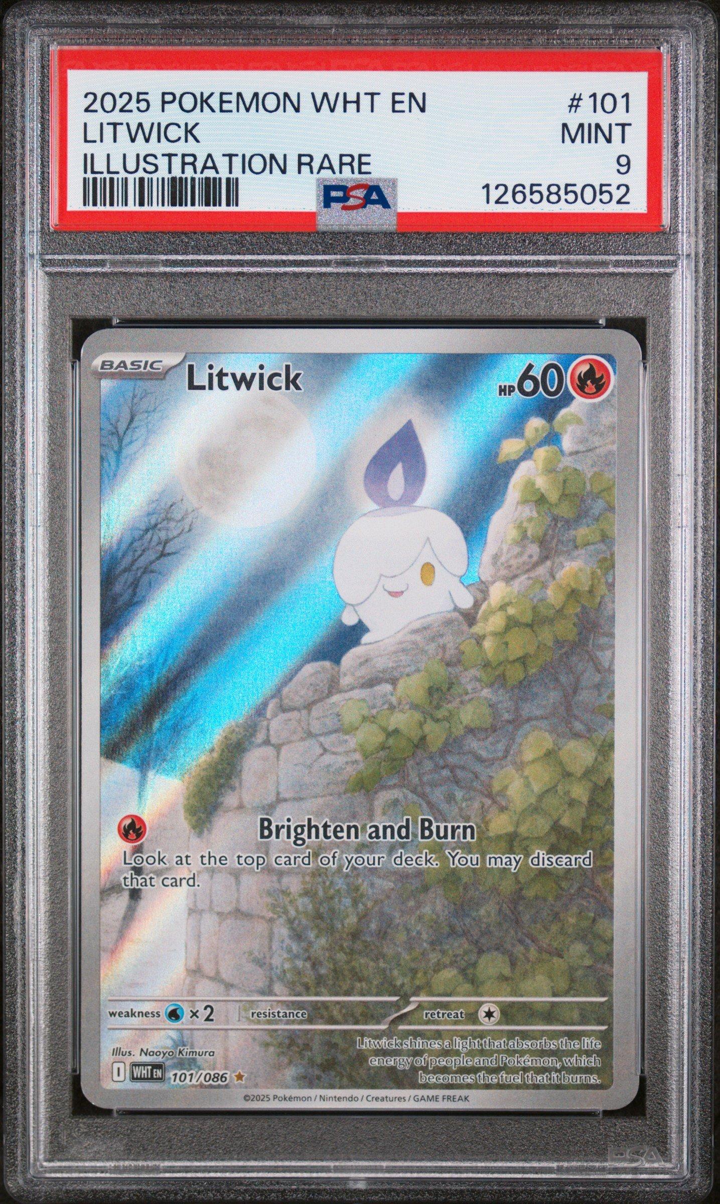 2025 Pokemon Wht En-white Flare 101 Litwick Illustration Rare PSA 9 Graded  Card | GameStop