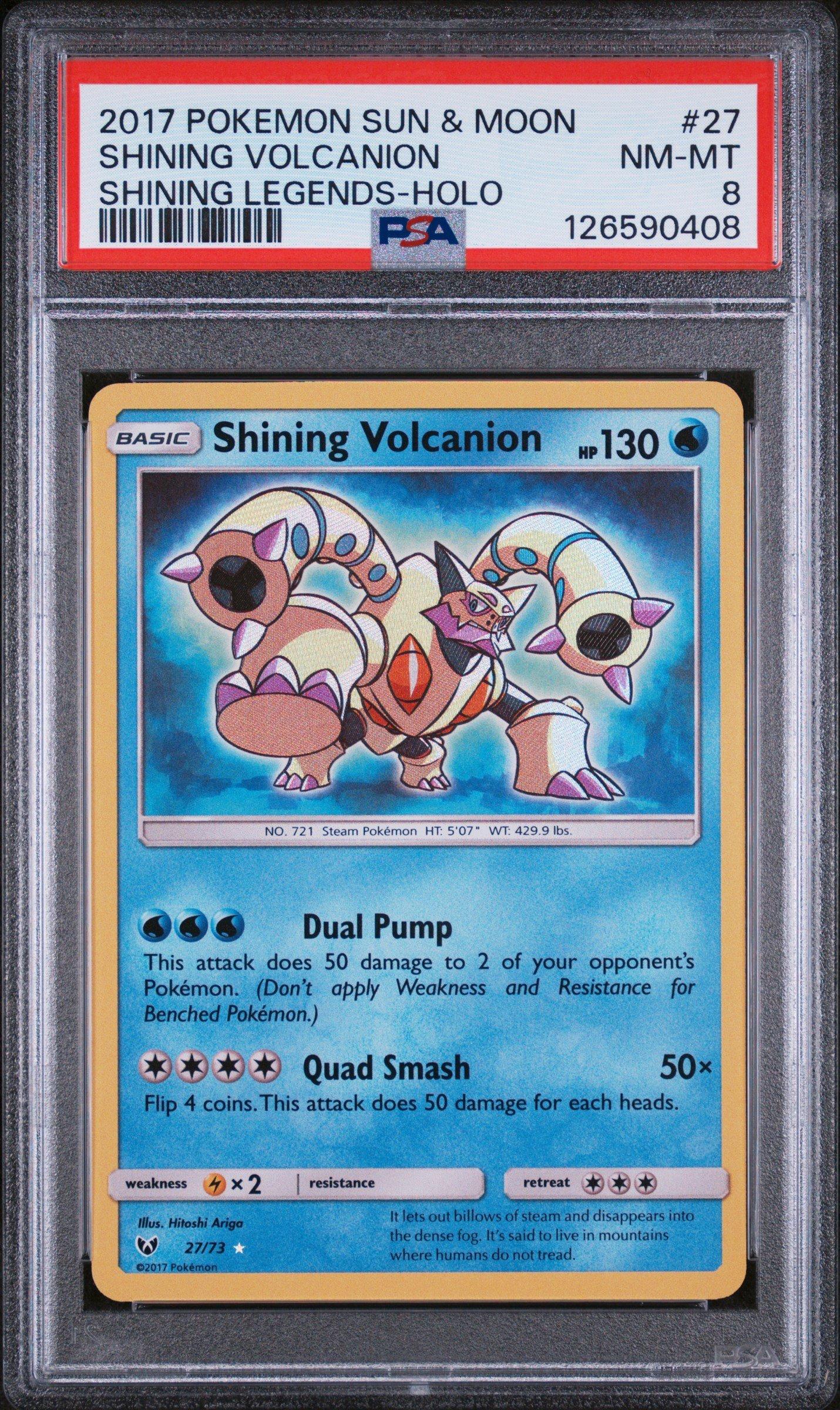 2017 Pokemon Sun & Moon Shining Legends 27 Shining Volcanion-holo