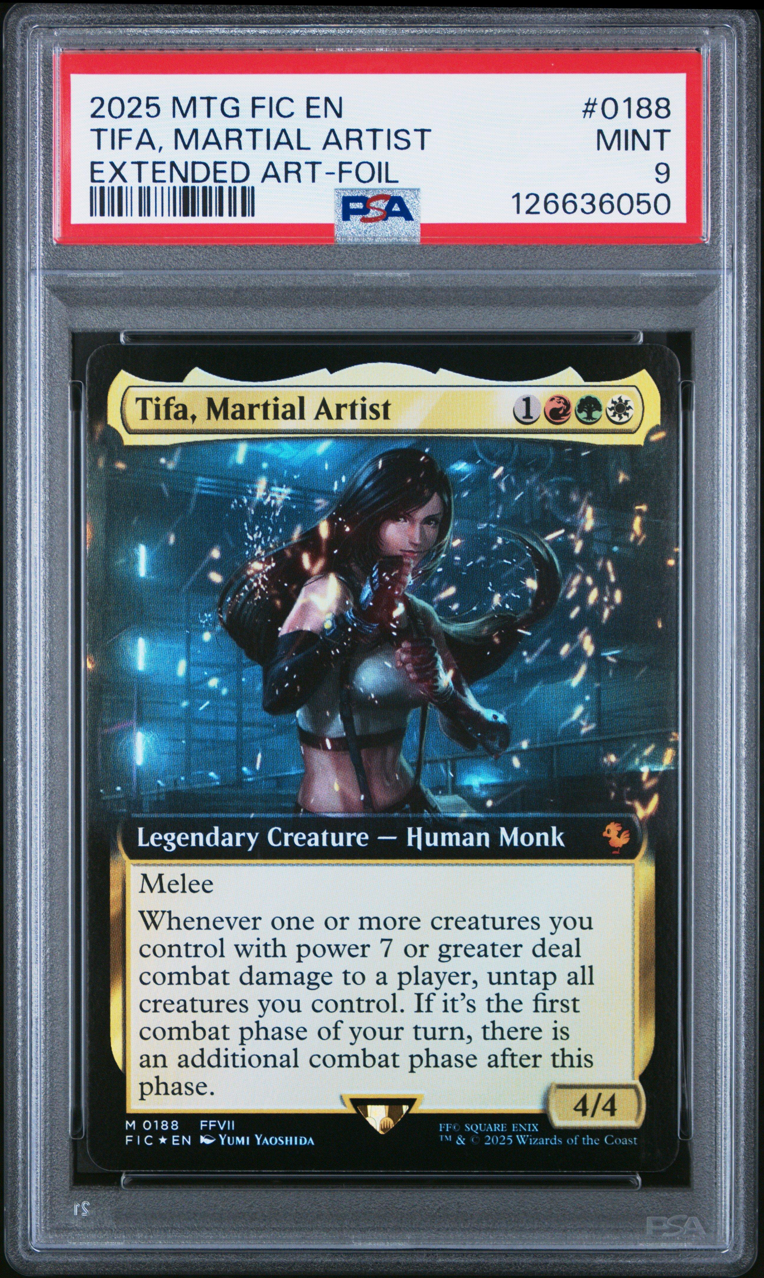2025 Magic The Gathering Final Fantasy Commander 0188 Tifa, Martial Artist Extended Art-foil PSA 9