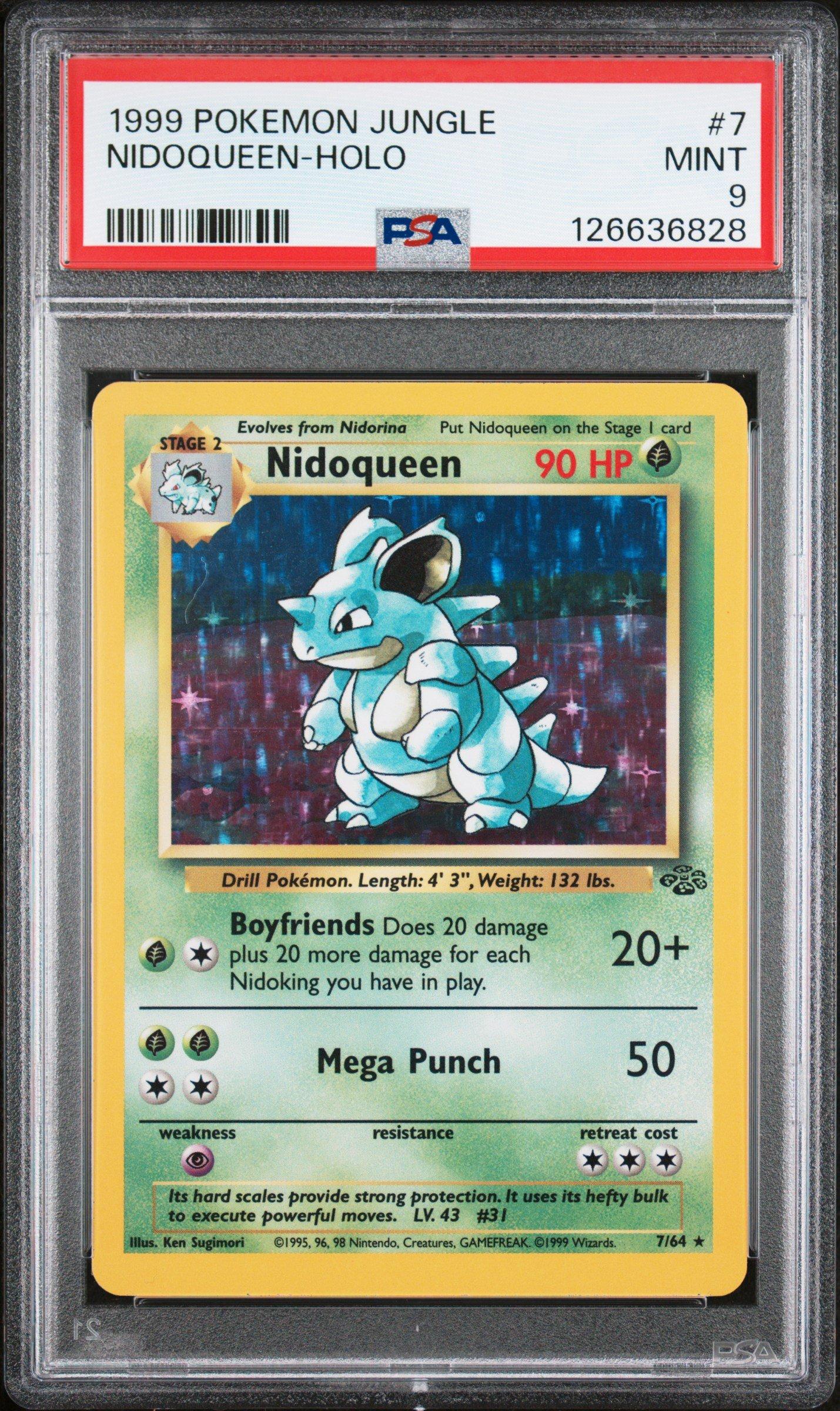 ニドクイン 旧裏面 ARS9 NIDOQUEEN-HOLO PSA 1999 Pokemon Jungle 7 Nidoqueen-holo PSA 9 Graded Card | GameStop