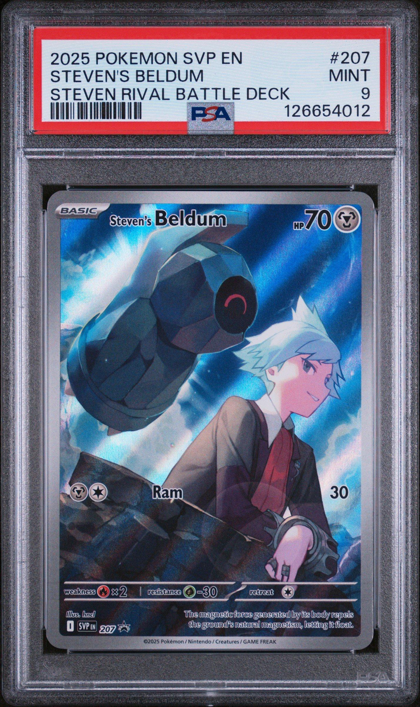 2025 Pokemon Svp En-sv Black Star Promo 207 Steven's Beldum Steven Rival  Battle Deck PSA 9 Graded Card | GameStop