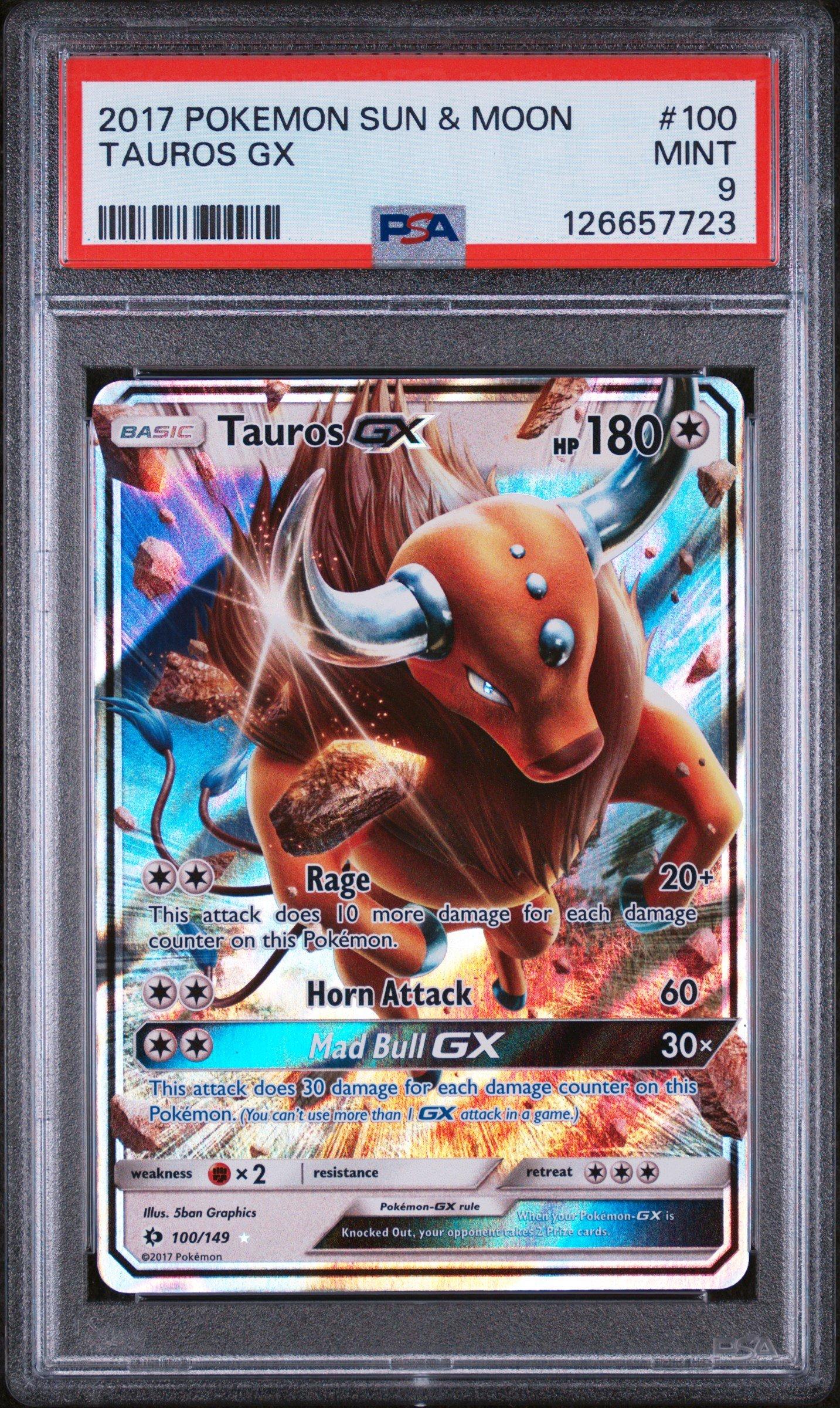 2017 Pokemon Sun & Moon 100 Tauros Gx PSA 9 Graded Card | GameStop