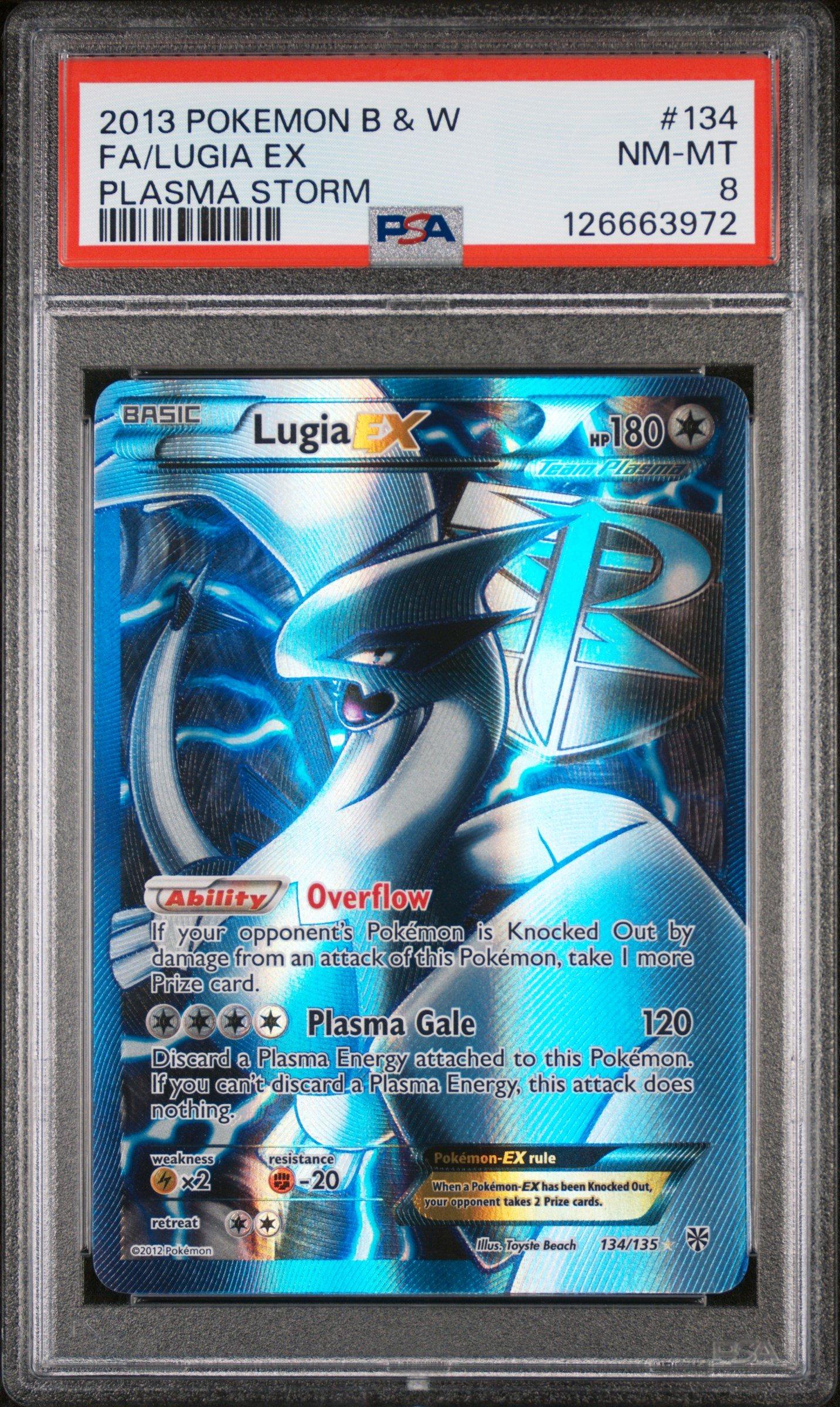 2013 Pokemon Black & White Plasma Storm 134 Full Art/lugia Ex PSA