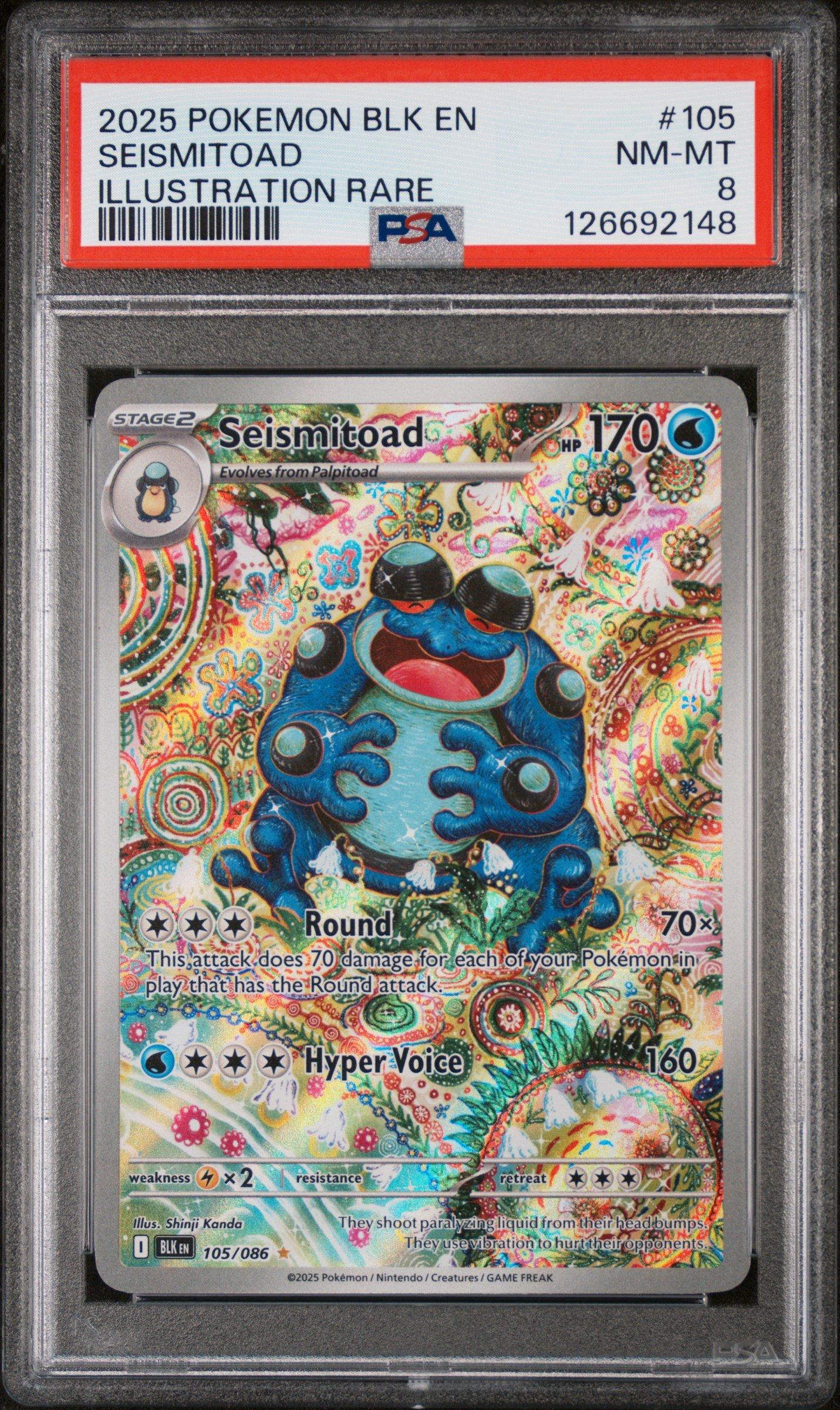 2025 Pokemon Blk En-black Bolt 105 Seismitoad Illustration Rare