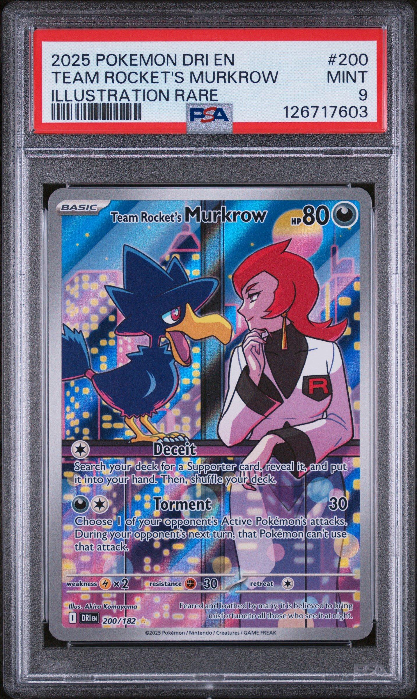 murkrow pokemon card POKMON GAME s10a 044/071 C proof acrylic case and featuring a striking image of the captivating character 2025 Pokemon Dri En-destined Rivals