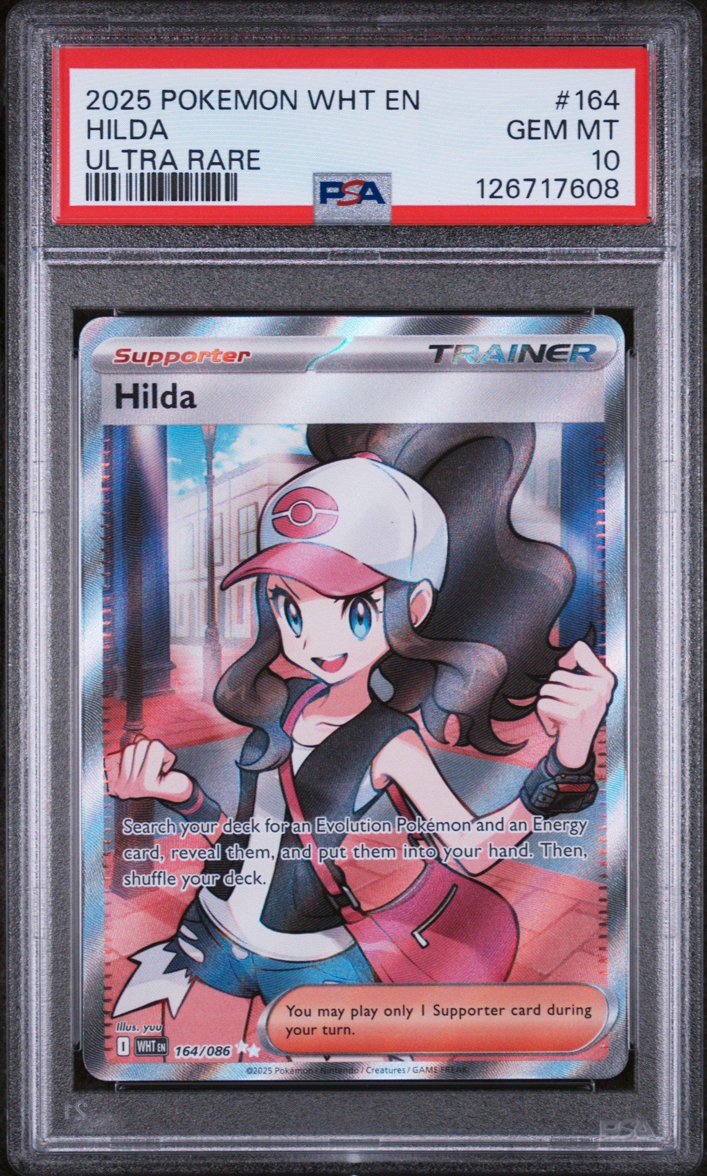 2025 Pokemon Wht En-white Flare 164 Hilda Ultra Rare PSA 10 Graded