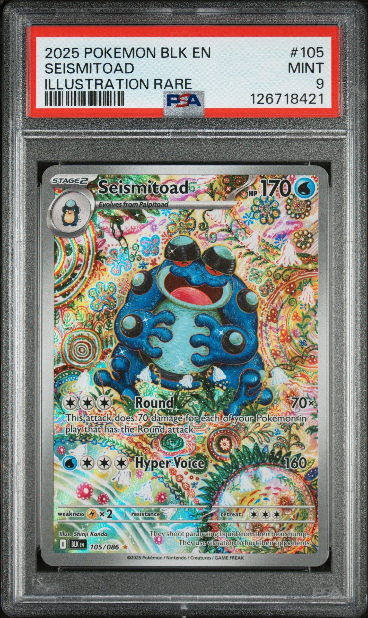 2025 Pokemon Blk En-black Bolt 105 Seismitoad Illustration Rare
