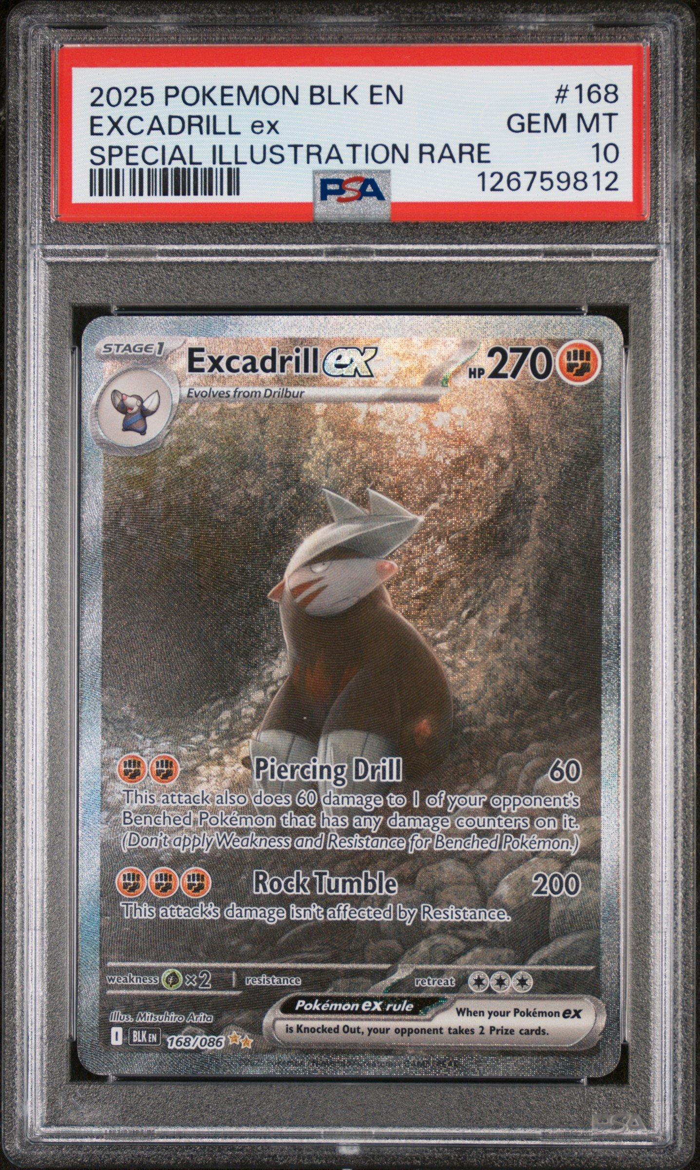 2025 Pokemon Blk En-black Bolt 168 Excadrill Ex Special