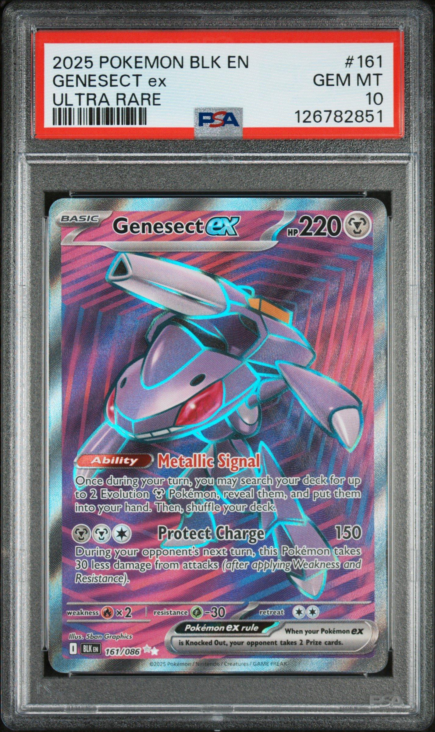2025 Pokemon Blk En-black Bolt 161 Genesect Ex Ultra Rare PSA 10