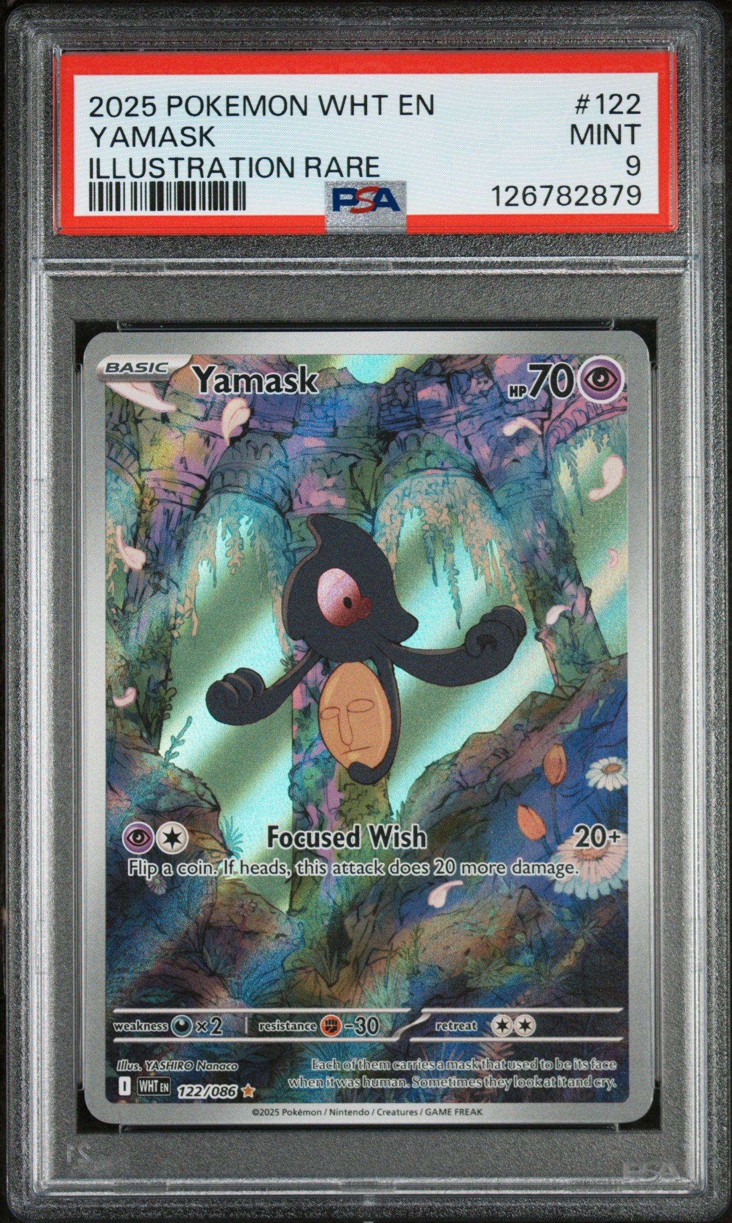 2025 Pokemon Wht En-white Flare 122 Yamask Illustration Rare PSA 9