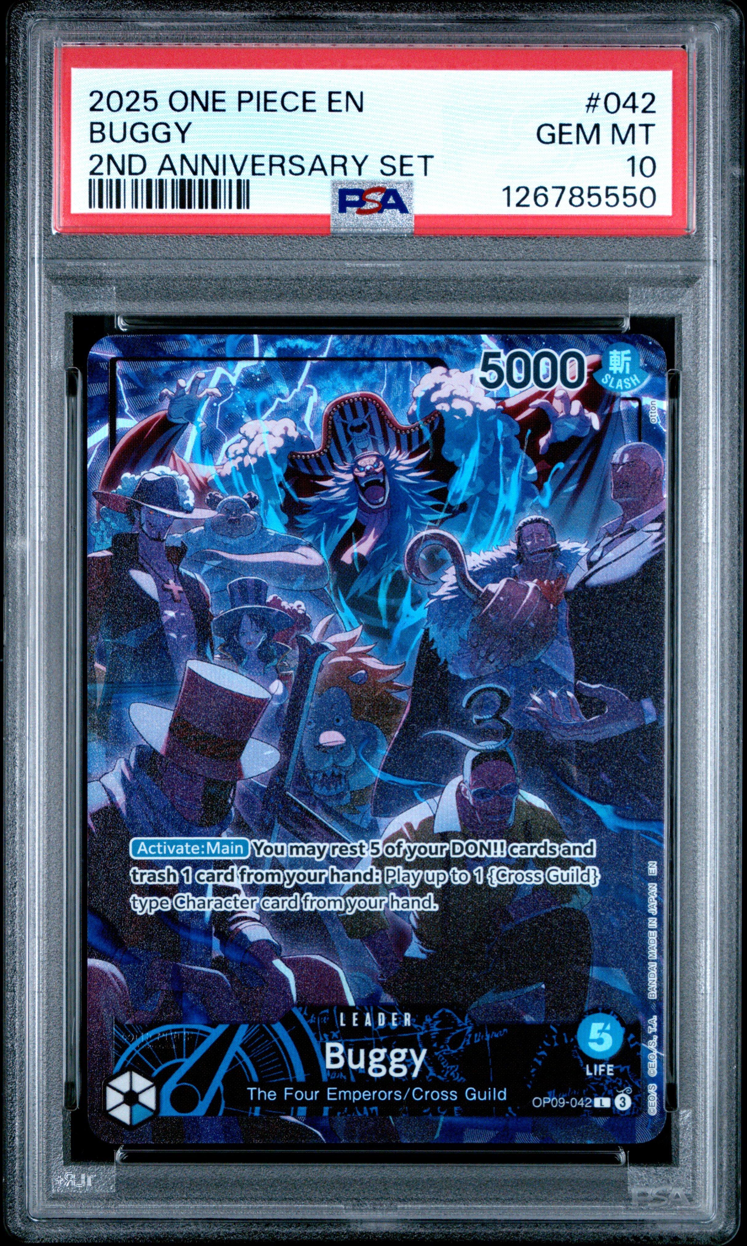 2025 One Piece English Version 2nd Anniversary Set Buggy PSA 10