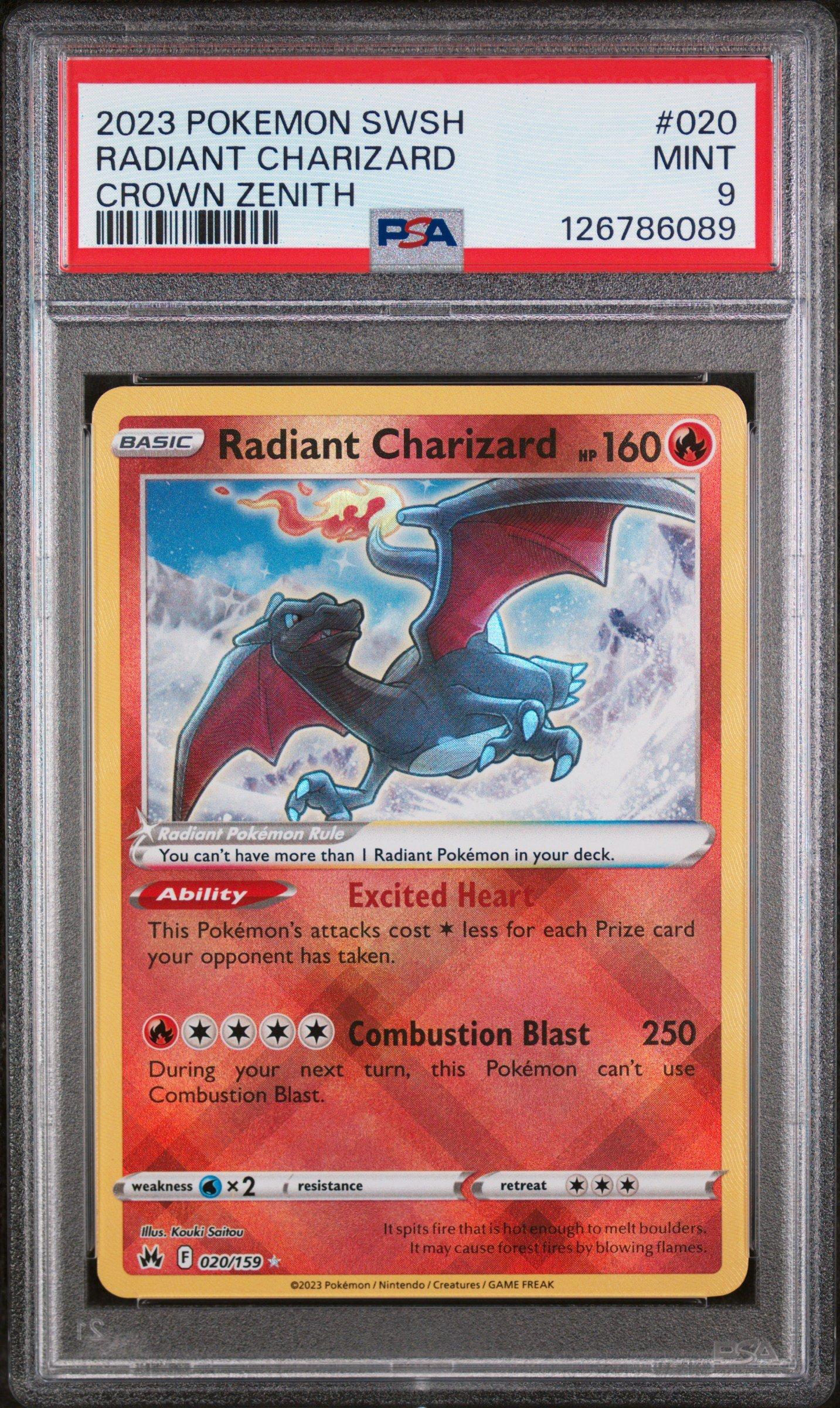 2023 Pokemon Sword And Shield Crown Zenith 020 Radiant Charizard PSA 9  Graded Card | GameStop