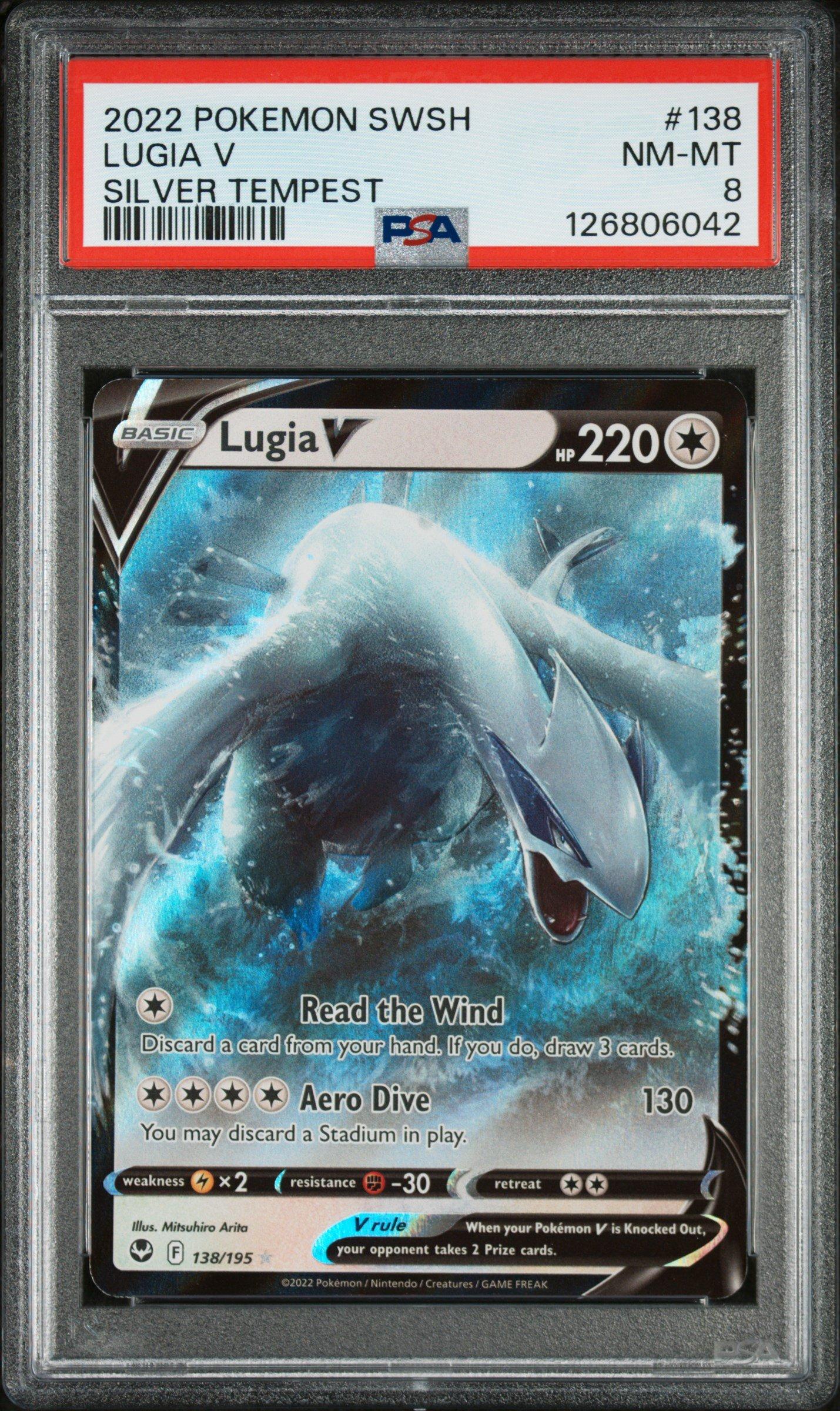 lugia pokemon card value 2022 2022 Pokemon Sword & Shield Silver Tempest 138 Lugia V PSA 8 Graded Card